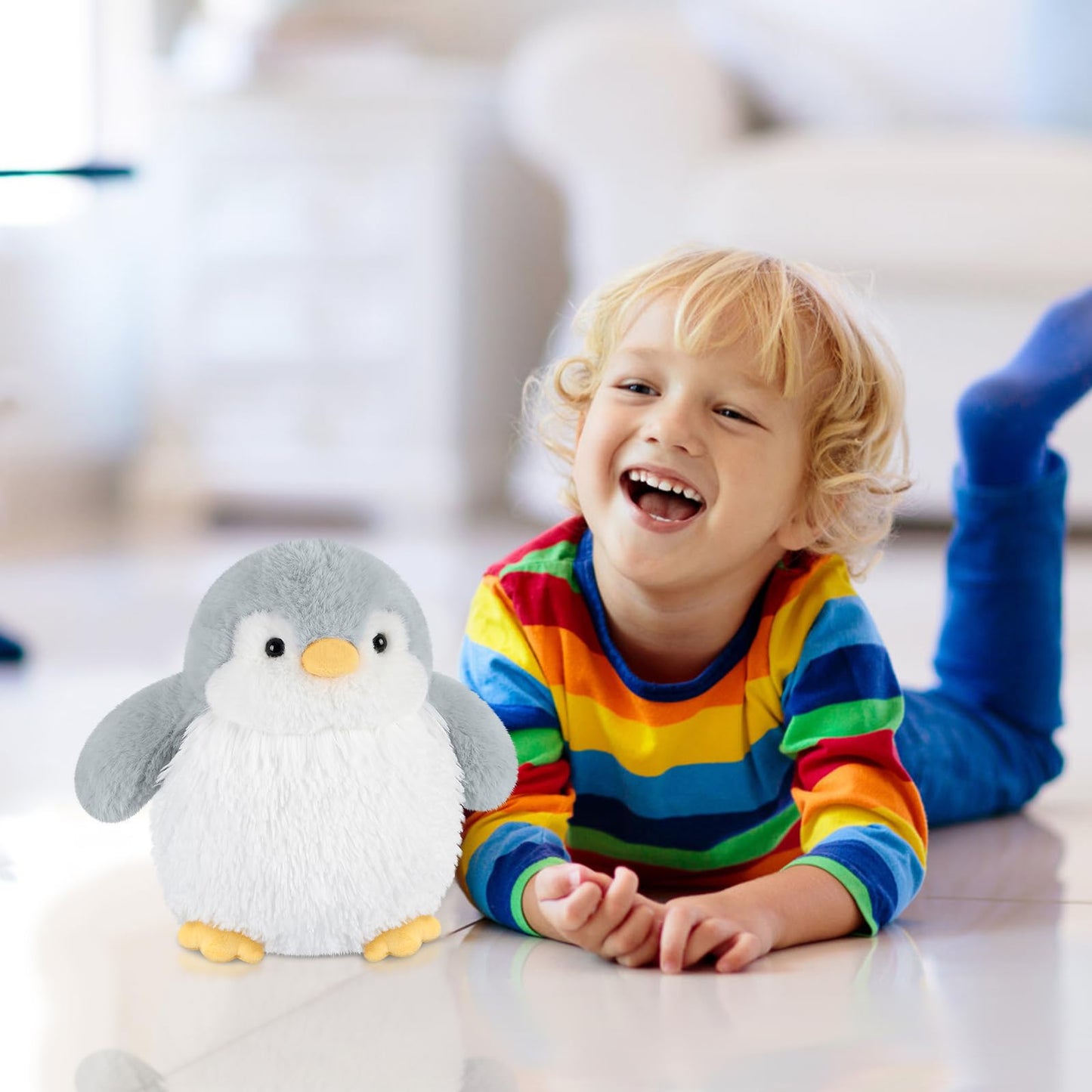 SuzziPals Heatable & Coolable Stuffed Penguin Plush, Microwavable Stuffed Animal Heating Pad for Cramps & Pain Relief, Cute Plushies Toys Penguin Stuffed Animal, Gifts for Girls & Boys