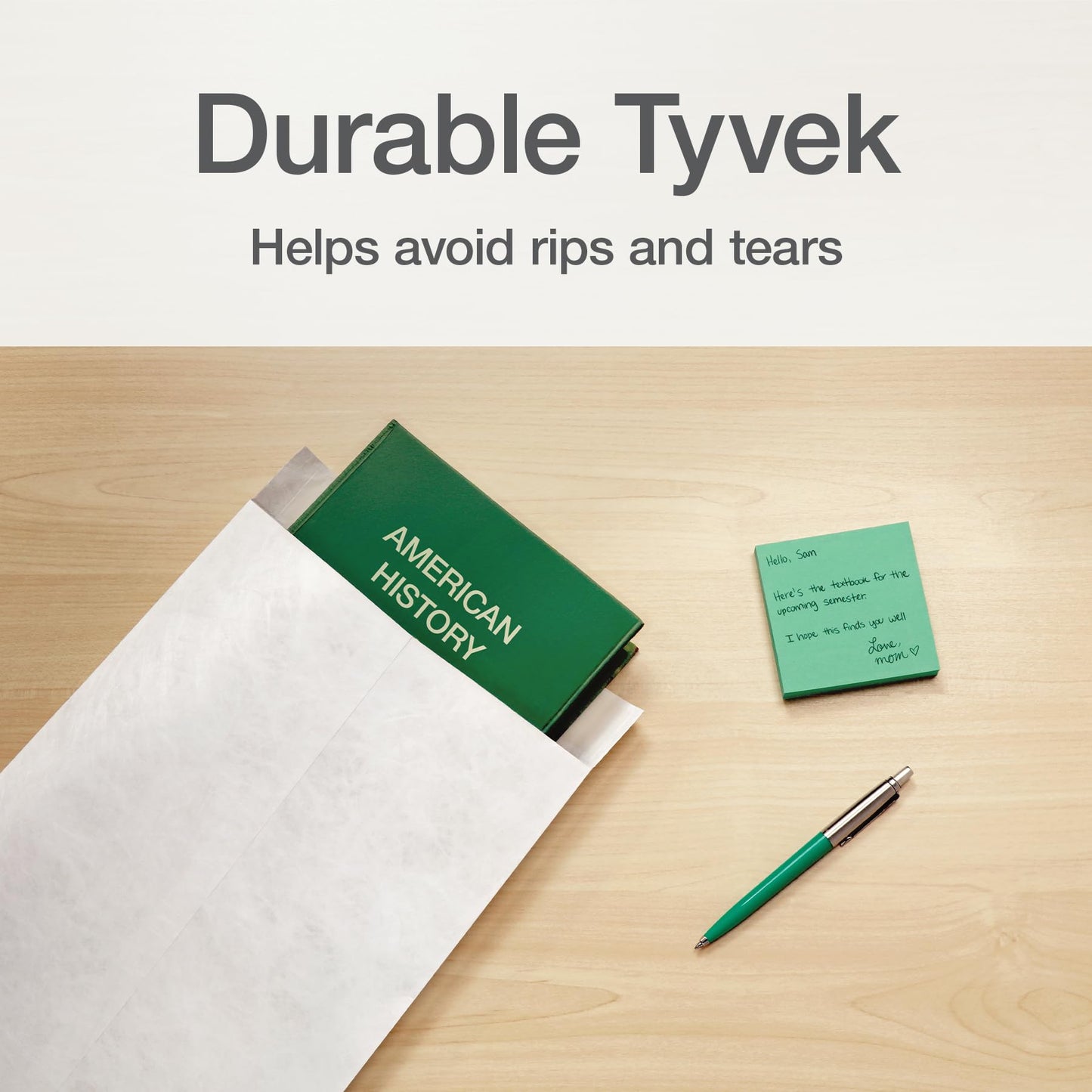 Columbian Self-Seal Mailers, Self-Sealing Envelopes, Made with DuPont Tyvek Material, 14 lb., Puncture, Tear and Moisture Resistant, White, 9" x 12", 100 per Box (1016969)
