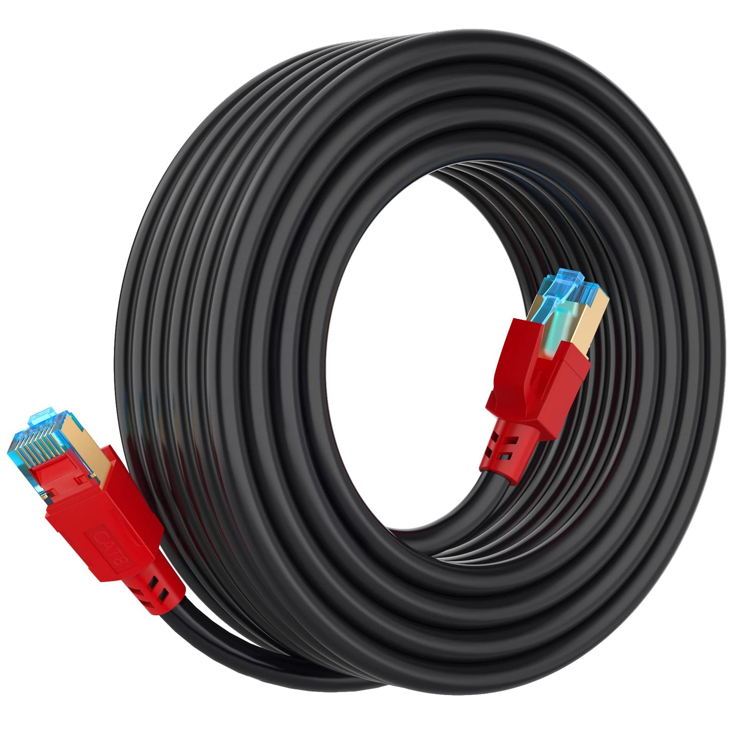 AOPOCKAN TECH Cat 8 Ethernet Cable 200 FT, Long Ethernet Cable Shielded Heavy Duty 26AWG 40Gbps 2000Mhz High Speed Cat8 LAN Network RJ45 Cable,Outdoor & Indoor,Weatherproof