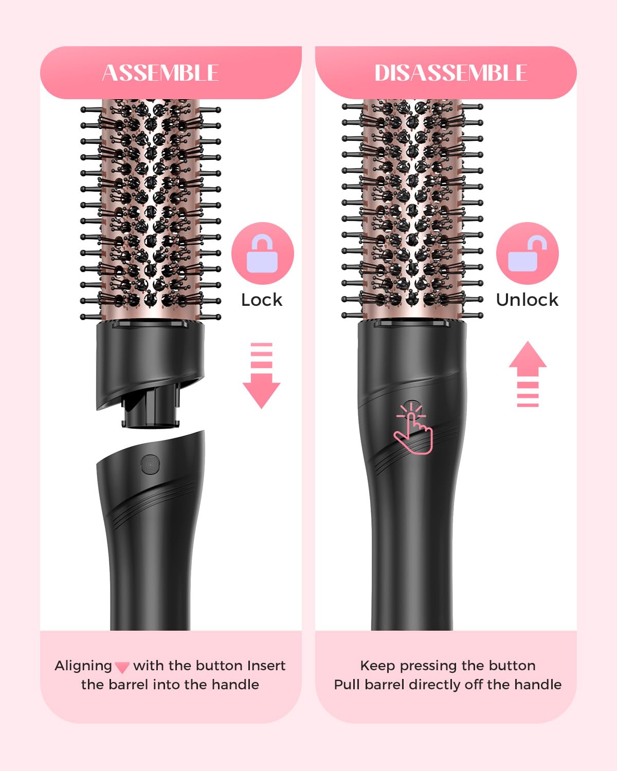 5 in 1 Curling Wand Set, Lopeie Curling Iron with New Upgraded Curling Brush and 4 Interchangeable Ceramic Curling Wand(0.5”-1.25”), Fast Heating, Include Heat Protective Glove & 2 Clips & Hair Brush