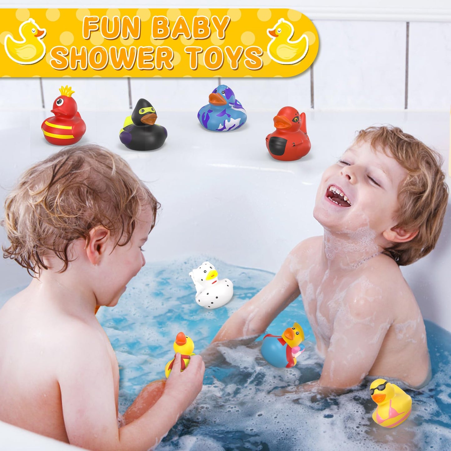100 Pcs Rubber Ducks in Bulk, Assortment Jeep Ducks for Jeeps Ducking,Toddler Baby Bath Toys Summer Party Favors Beach Pool Activity Duckies Bulk