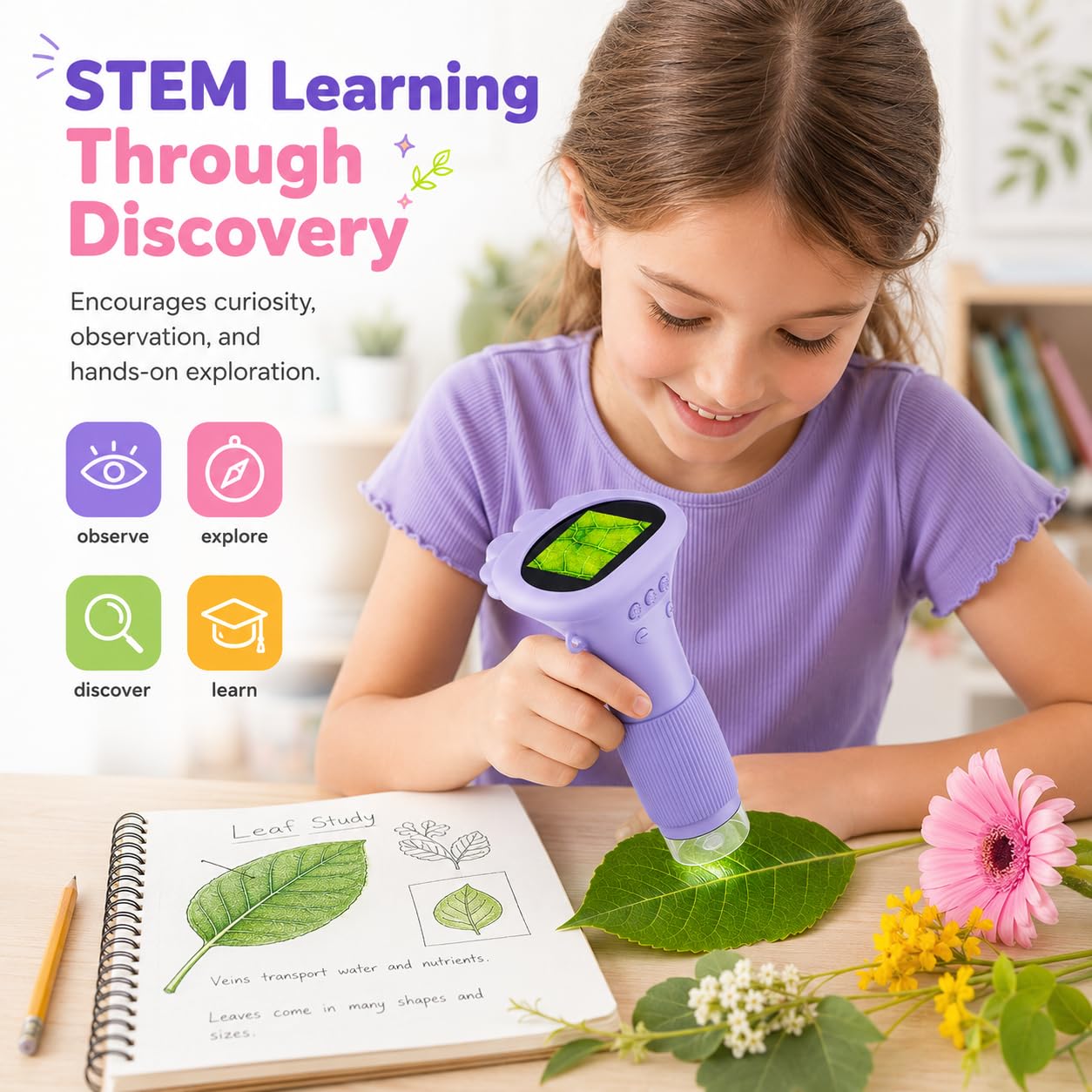 Digital Handheld Microscope - Purple