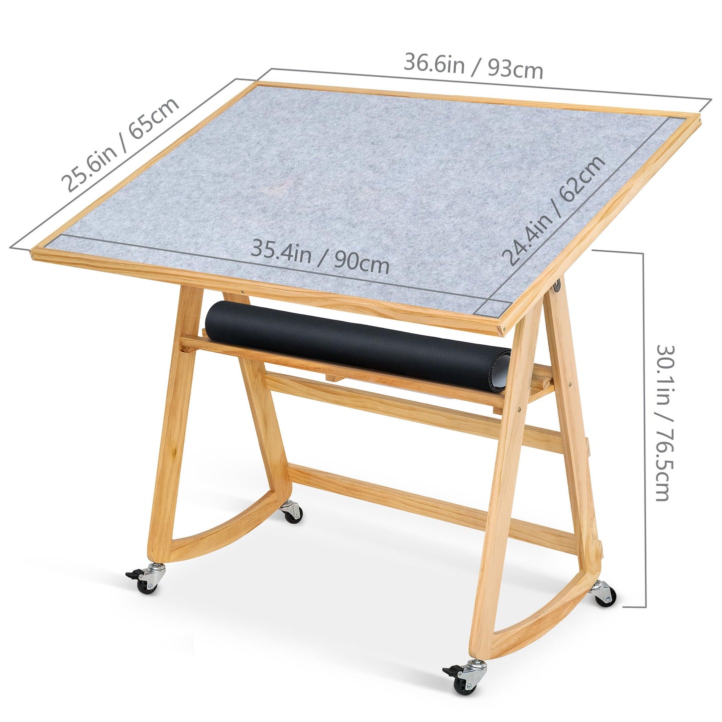 LAVIEVERT 1500 Piece Tilting Puzzle Table with Legs & Cover Mat, Adjustable Jigsaw Puzzle Board Easel with Storage, Portable Wooden Table with 4 Wheels for Adults, Great Assistant for Mom & Elderly