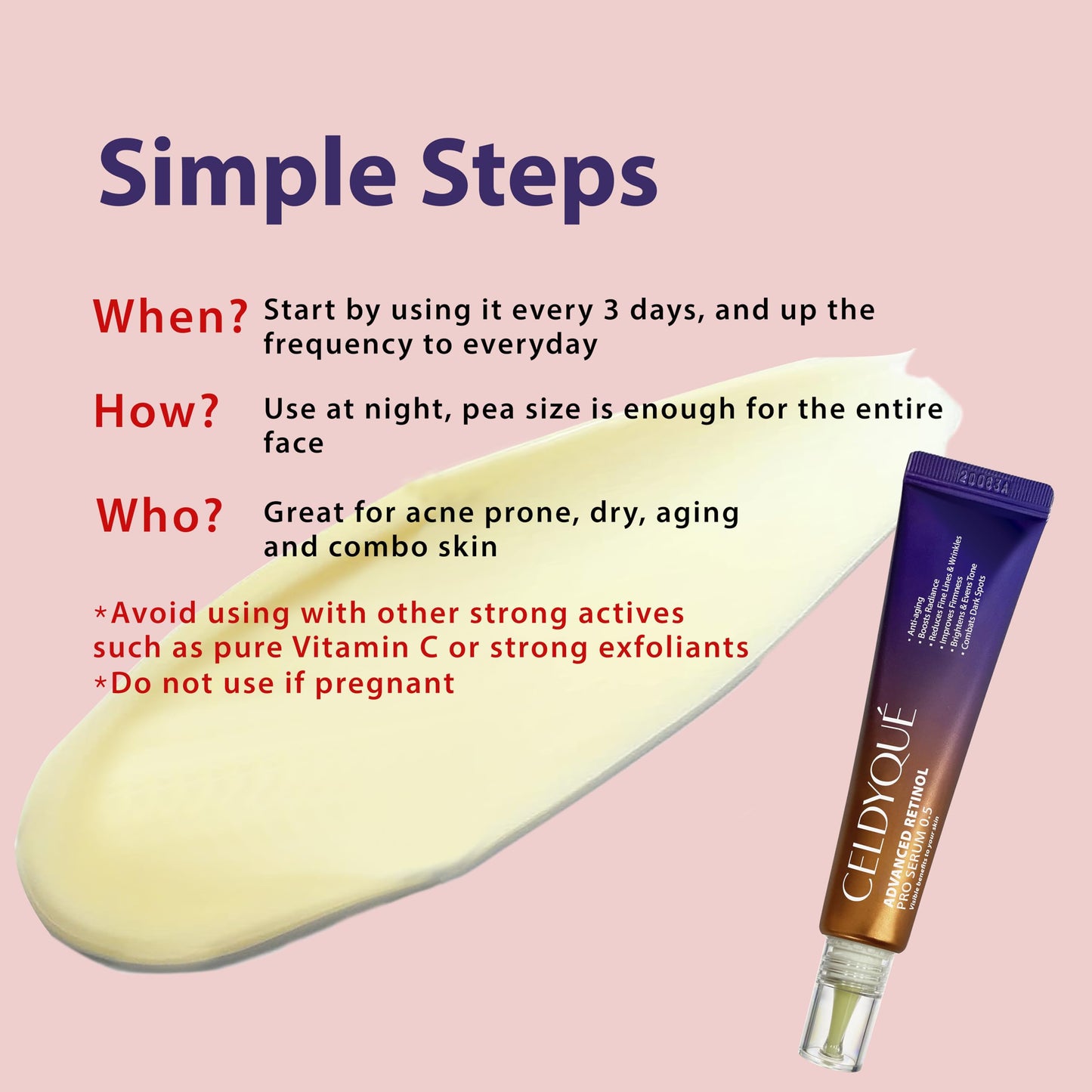LANBELLE Ultra Lifting EGF FGF Ampoule Serum w/Centella Asiatica and Hyaluronic Acids & Celdyque Advanced Retinol Pro Serum Duo Set Improves Skin Balance Anti-Aging Skin-Smoothing Korean Skincare