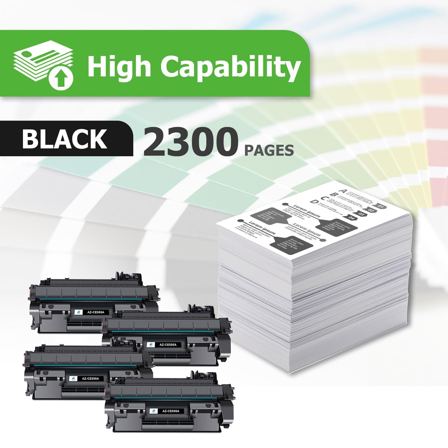 Aztech Compatible for P2035 Toner Cartridge Replacement for HP 05A CE505A P2035N Toner Cartridge for HP 2035N P2055DN 2055DN P2030 P2050 P2055X P2055D Printer (Black 4-Pack)