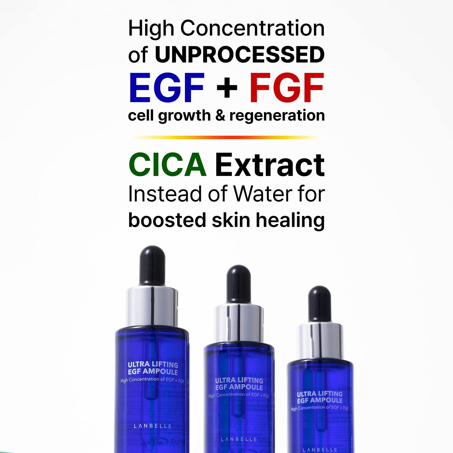 LANBELLE Ultra Lifting EGF FGF Ampoule Serum w/Centella Asiatica and Hyaluronic Acids & Celdyque Advanced Retinol Pro Serum Duo Set Improves Skin Balance Anti-Aging Skin-Smoothing Korean Skincare