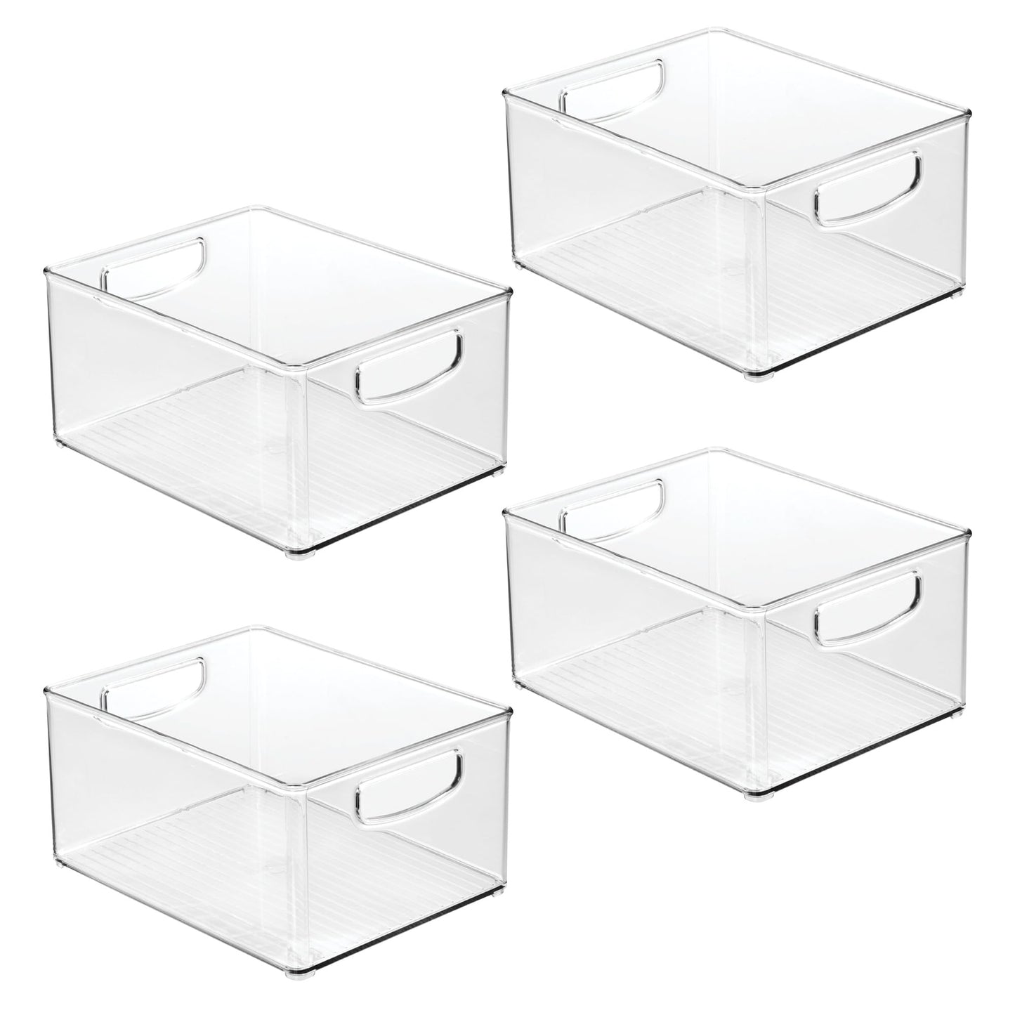 iDesign Stackable Storage Bin - Organize Pantry, Fridge, or Freezer, Set of 4, Clear, Made in USA