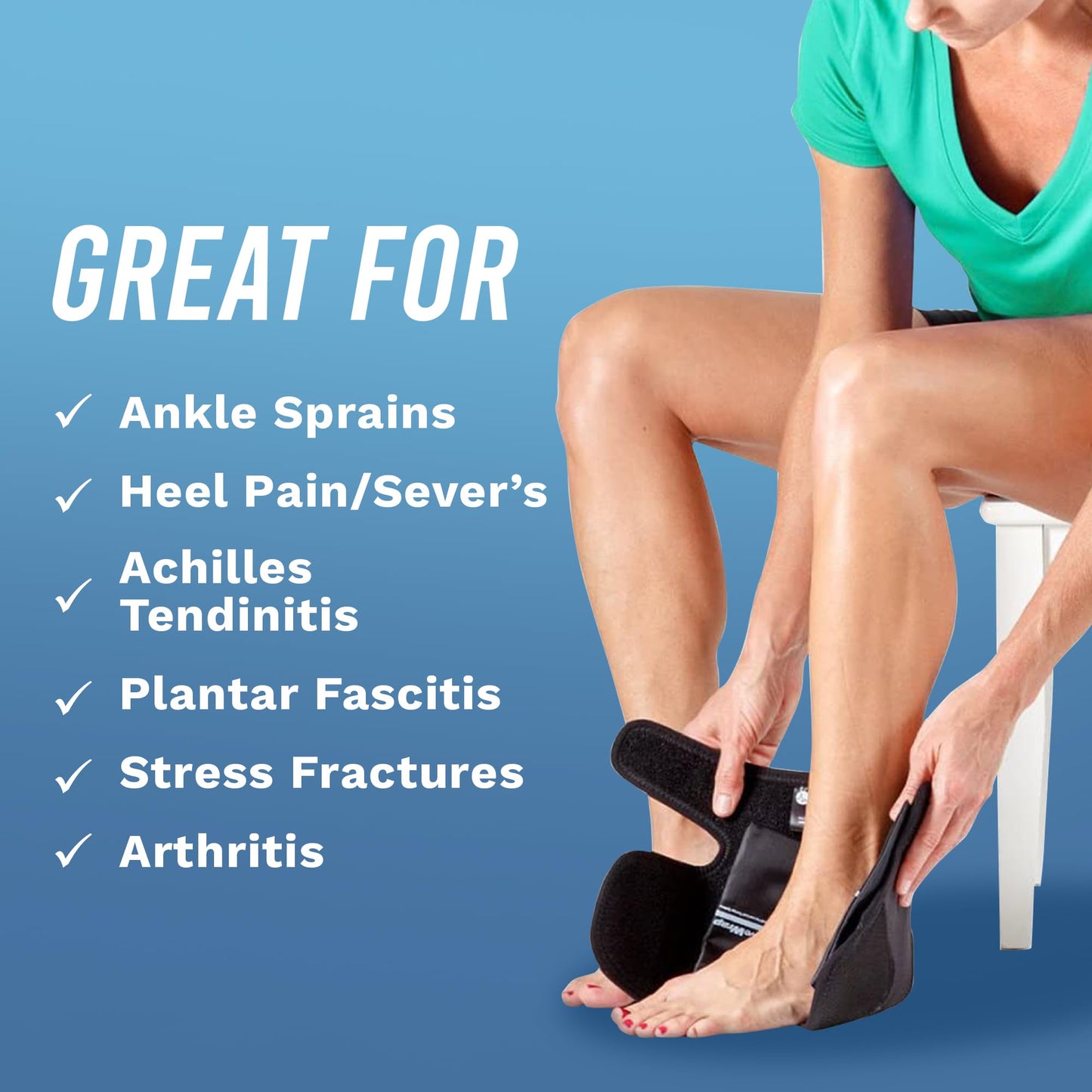 ActiveWrap Foot & Ankle Heat and Ice Pack Wrap for Heel, Arch, and Ankle Discomfort, Swelling, Soreness, and Injury Recovery– Reusable Hot & Cold Wrap with Adjustable Compression Straps, Large/X-Large