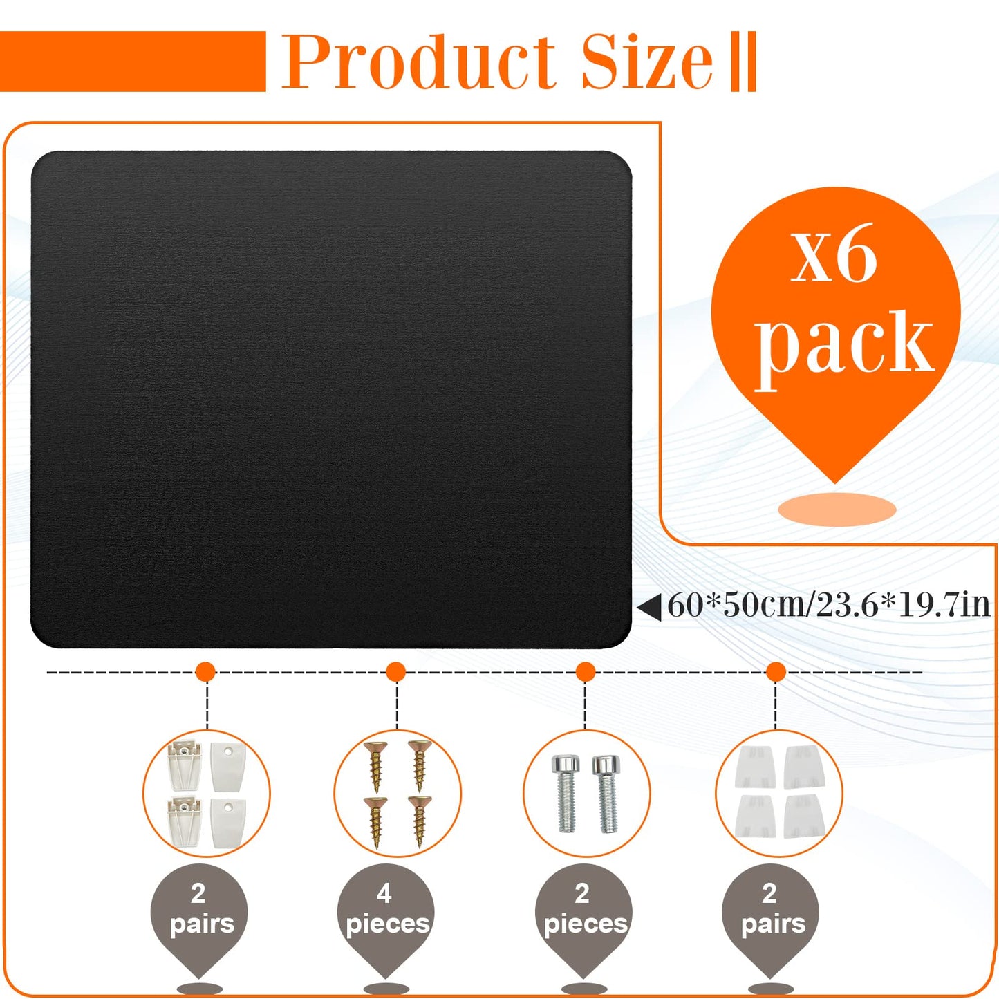 6 Pcs Desk Divider Privacy Panel 20 x 24" Clamp-on Acoustic Freestanding Desktop Partition Dividers with Aluminum Guard Clamps for Office Student Sound Proof Reducing Noise Visual Distractions(Black)