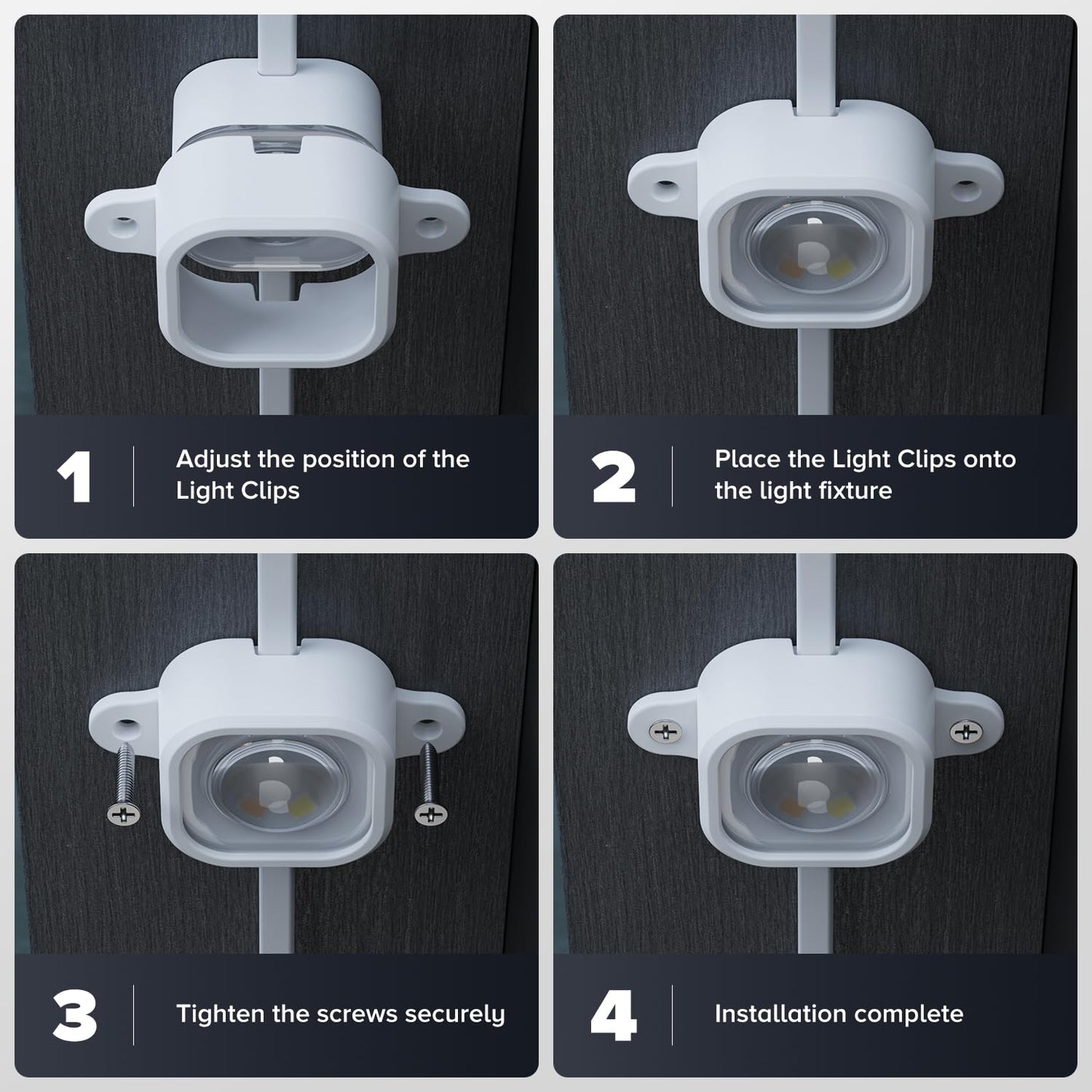 100Pcs Light Clips for Govee H706, Mounting Brackets Compatible with Govee Pro Permanent Outdoor Lights Extension, 200pcs Screws Secure Installation