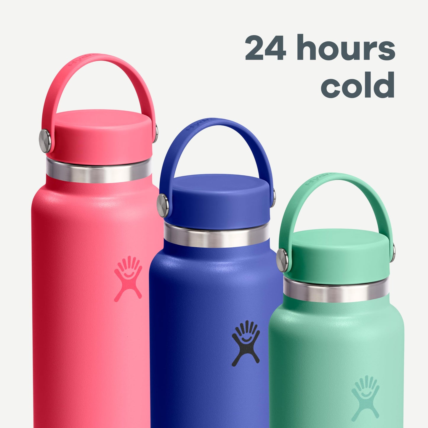 Hydro Flask Water Bottle - Insulated Stainless Steel - Wide Mouth Flex Lid, Non Spill, Leakproof and Refillable in 40 Oz Harbor Blue