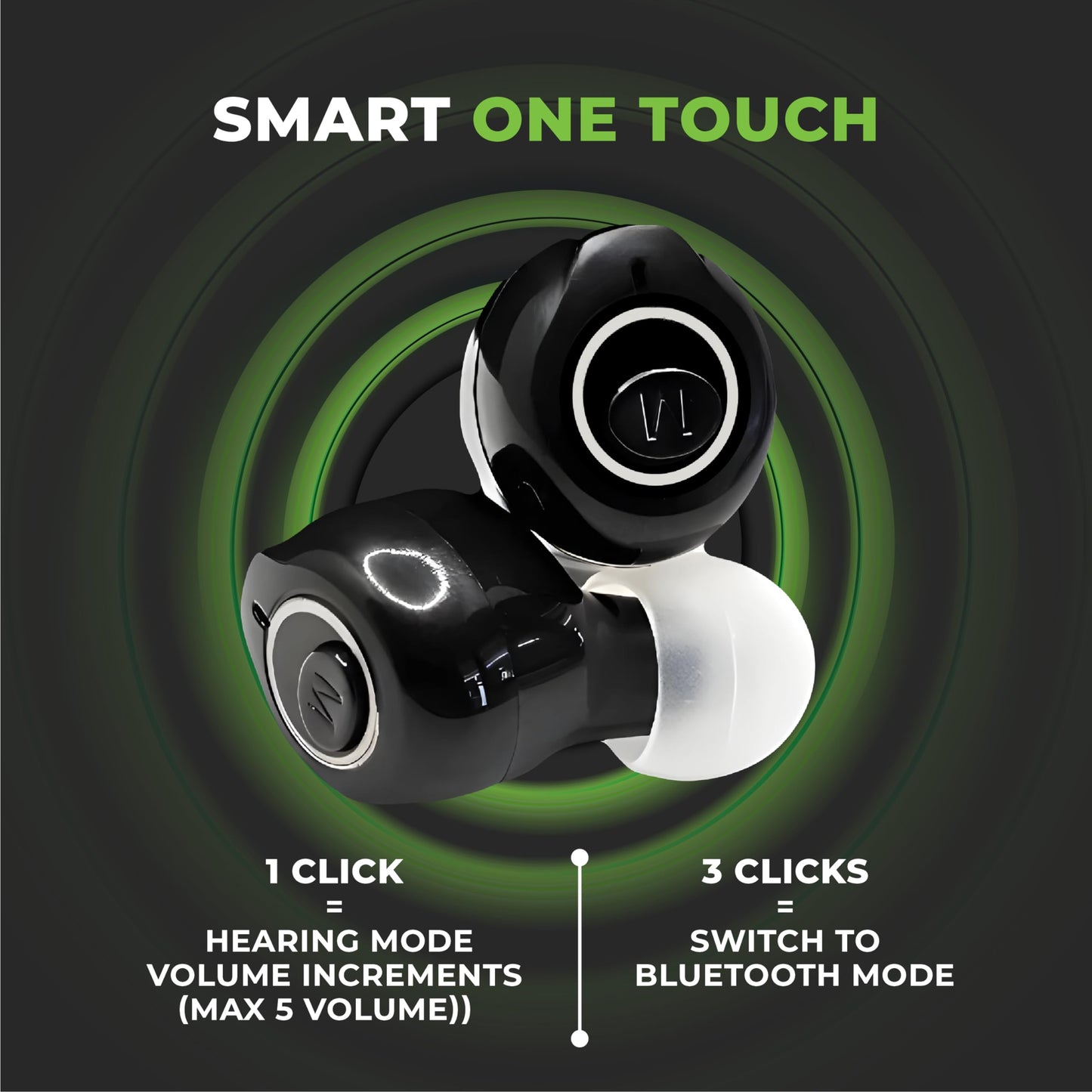 Amphos Viola Hearing Aids with Bluetooth & Voice Prompts for Seniors Rechargeable with Noise Canceling OTC - Wireless Connectivity for Phone, TV & Devices - Nano Digital Amplifiers for Adults - Enhance your Hearing with Seamless Connectivity!