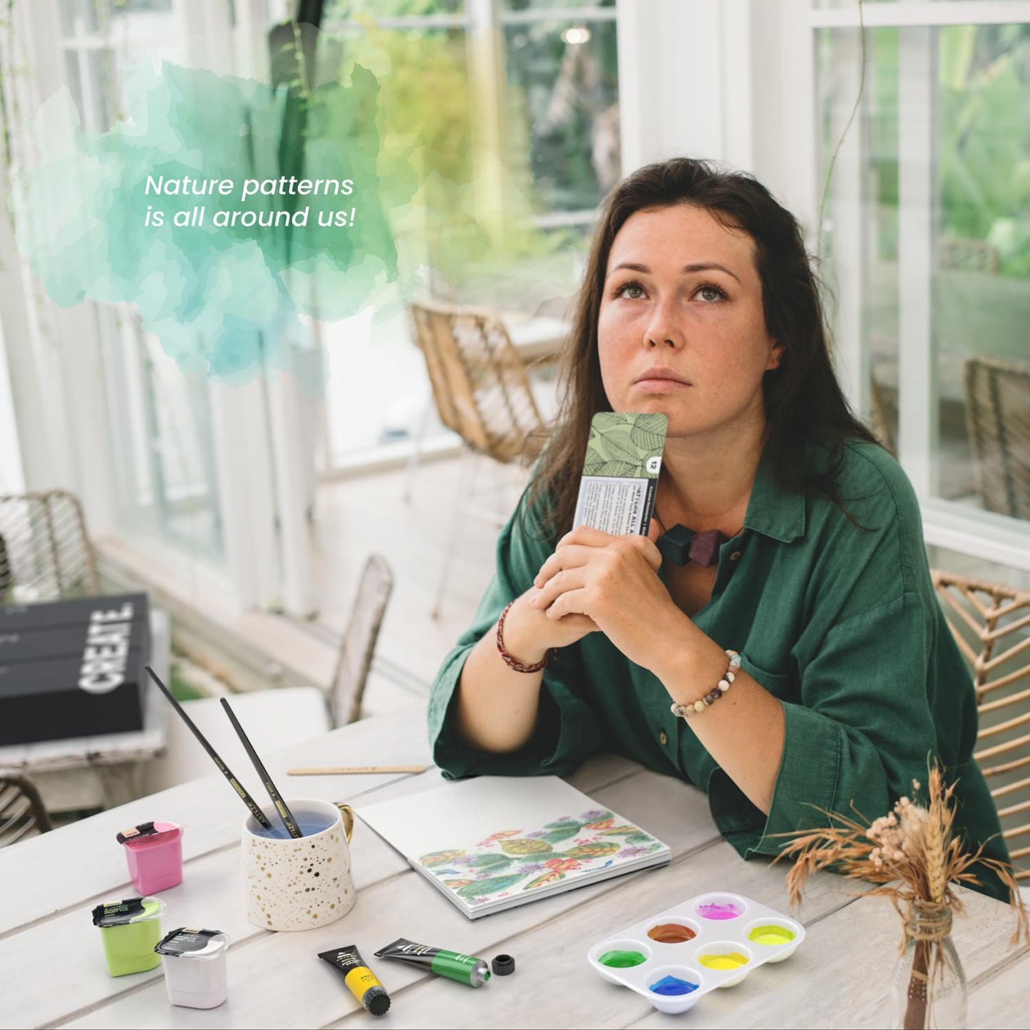 ARTEZA Creative Kickstarter: Art Exploration Set - Passports with Gel Pens, Watercolors, Acrylic Paints, Brushes, and More, Phased Art Journey, 60 pcs