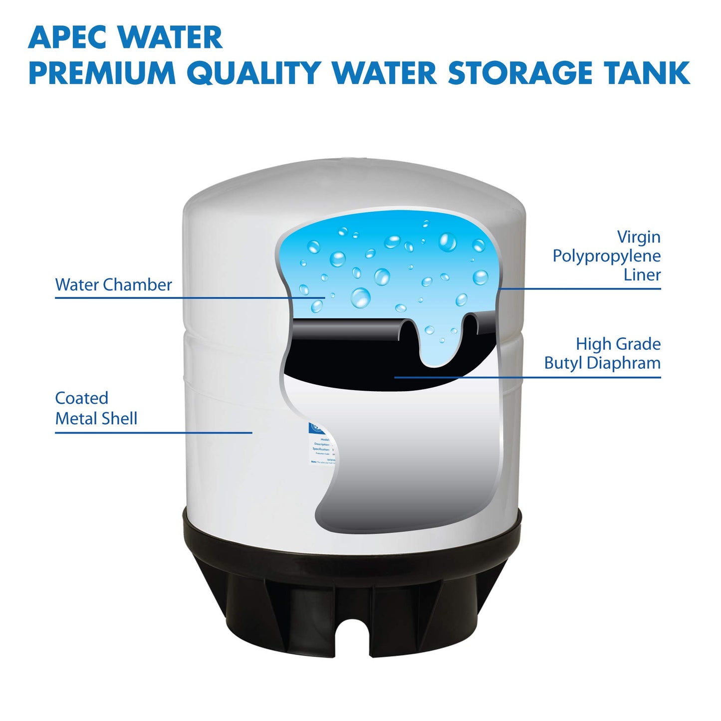 APEC TANK-14 14 Gallon Pre-pressurized Reverse Osmosis Water Storage Tank