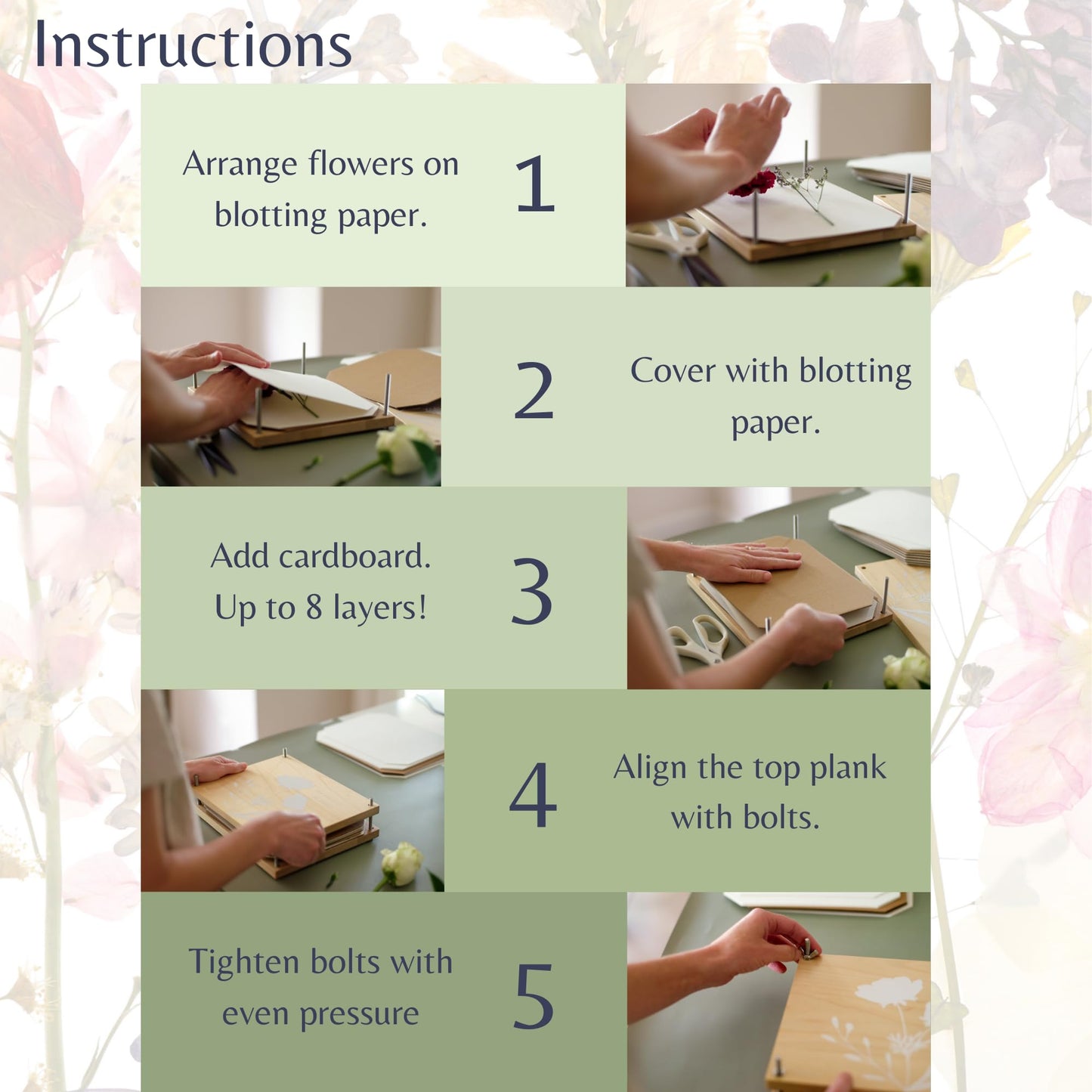 Rightly Wyld Hardwood Flower Press Kit | 8x10 in. Botanical Art Press | Up to 8 Layers | Adults & Kids | Giftable | Non-Foldable