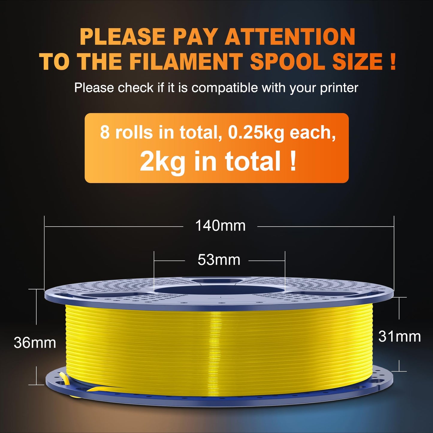 SUNLU 3D Printer Filament, 250G PLA Silk Filament Bundle, 1.75mm Smooth Silk Filament Muticolor, Neatly Wound Filament, 250G Spool, 8 Rolls, Black+White+Light Gold+Silver+Brass+Red Copper+Blue+Green