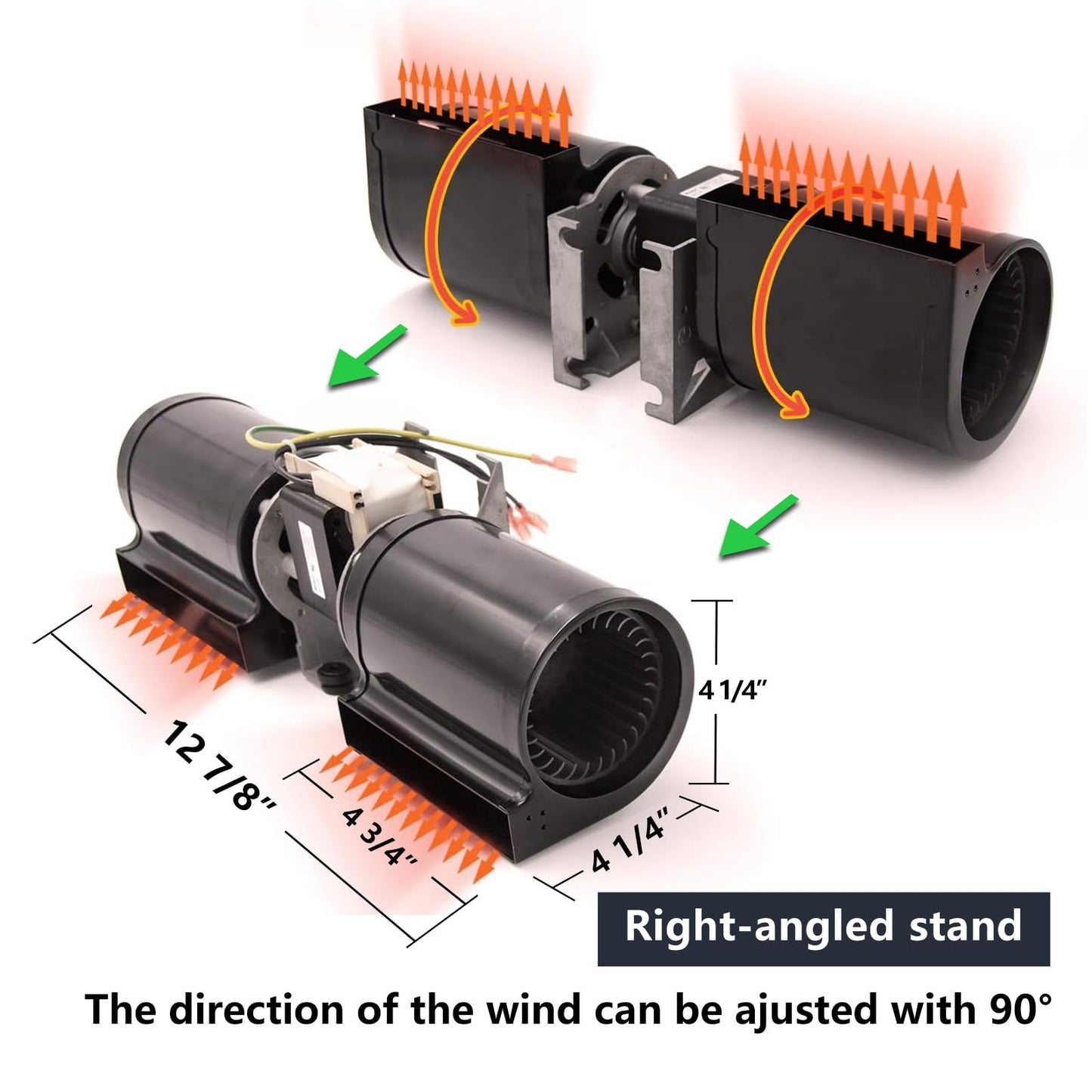 Hongso Pre-Wired GFK-160 GFK-160A BM-1288 Fireplace Blower Fan Kit for Heat N Glo 6000CLX, Quadra Fire 7100, Heatilator, GTI, Fasco, Hearth and Home, Royal, Jakel, Nordica, Regency Wood Stove Insert