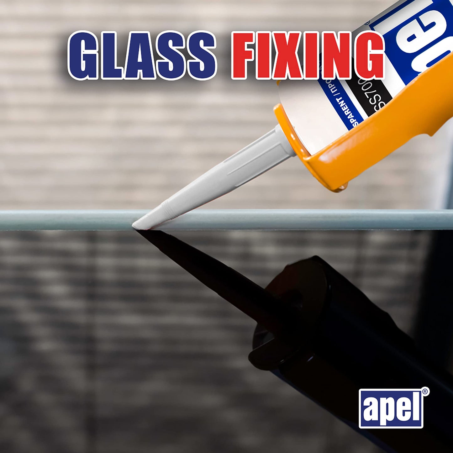 apel All Purpose Clear Silicone Sealant Waterproof (12 x 10.5 fl.oz.), 100% Silicone Caulk, Weatherproof & Flexible Adhesive Sealant for Indoor and Outdoor Use, Transparent - 12 Pack