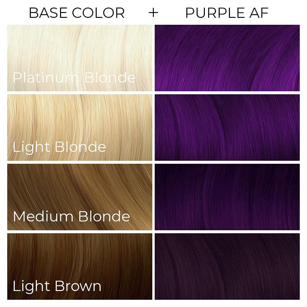 ARCTIC FOX Vegan and Cruelty-Free Semi-Permanent Hair Color Dye - PURPLE AF 8 Fl Oz (Pack of 2)