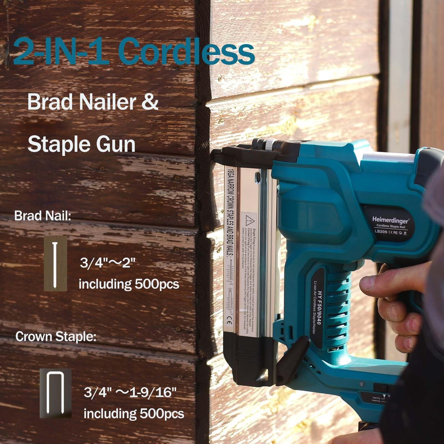 18 Gauge Cordless Brad Nailer Compatible with Makita 18V Battery, 2 in 1 Electric Nail/Stapler Gun Drives 2 Inches Nailer for Upholstery and Woodworking,Tool Only