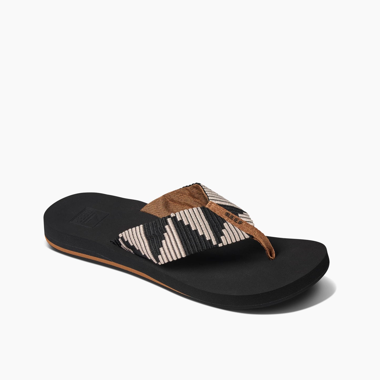 Reef Spring Woven Womens Beach Flip Flop, Soft Woven Strap & Cushion Footbed, Pebble, 10