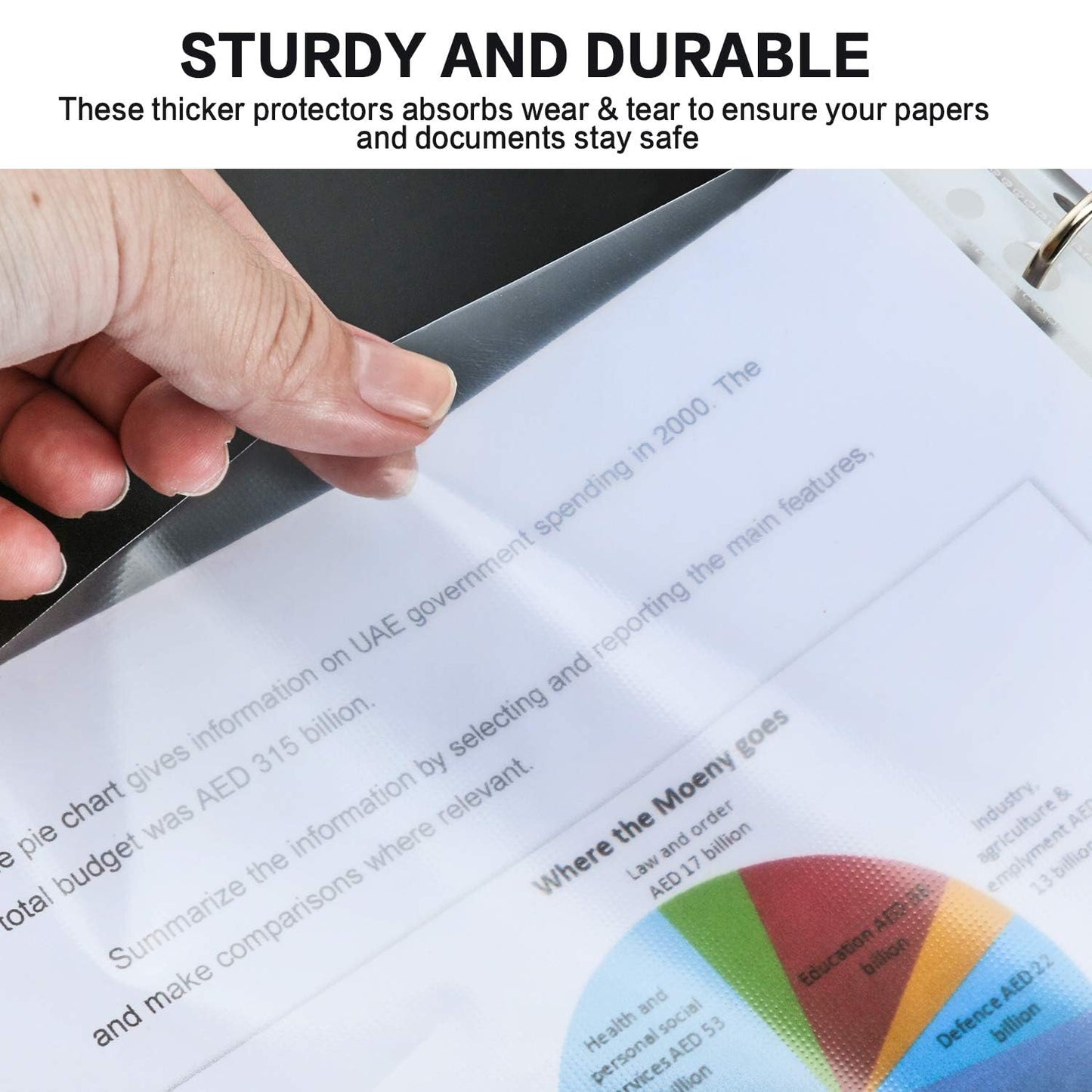 Sheet Protectors, PANDRI 1000 Pack Clear Heavy Duty Plastic Page Protectors Sheet Reinforced 11-Hole Fit for 3 Ring Binder Fits Standard 8.5 x 11 Paper, 9.25 x 11.25 Top Loaded, Excluding Acid