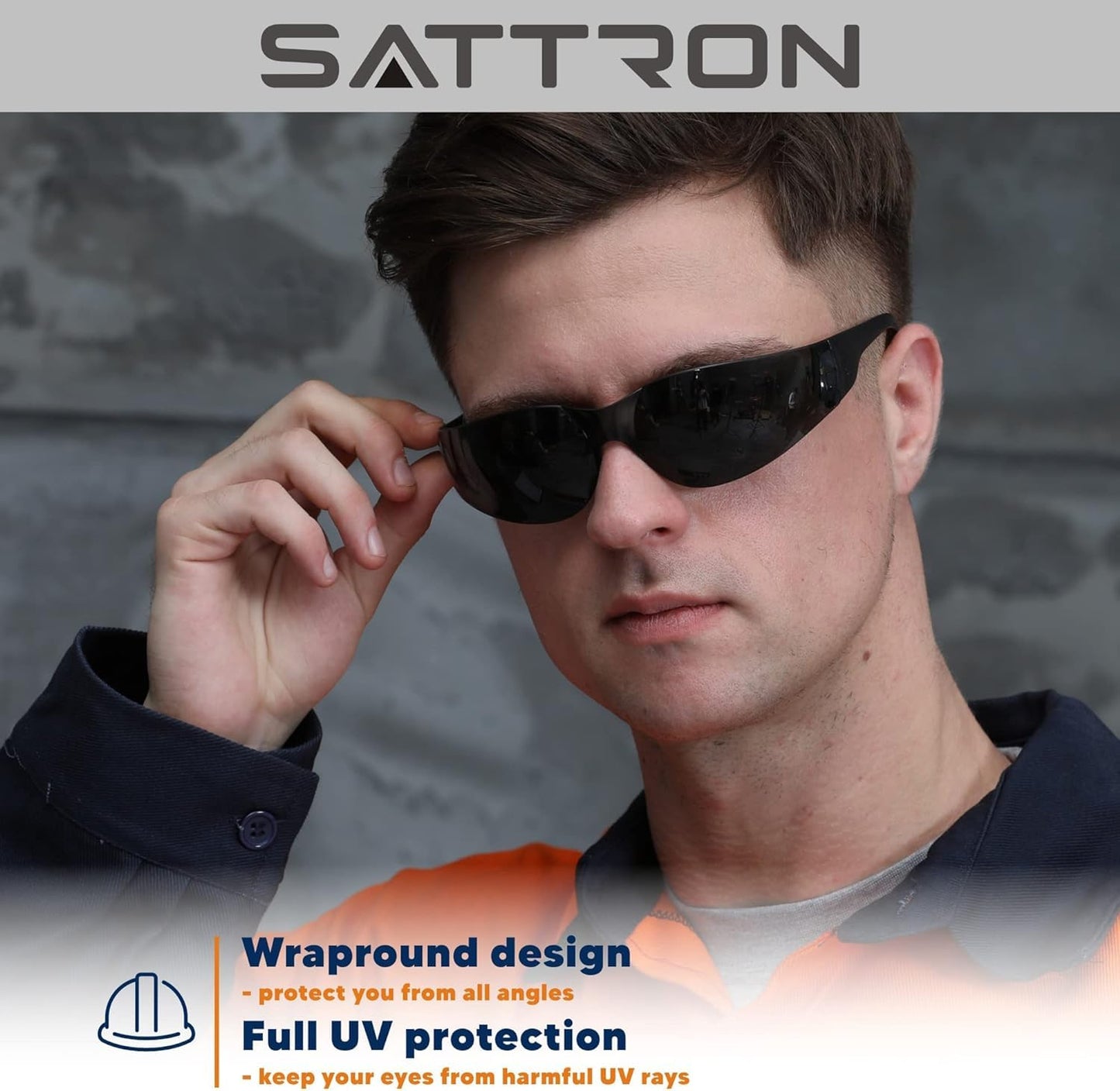 100 Pack of Tinted Safety Glasses, Scratch & Impact Resistant Protective Eyewear, Ploycarbonate Dark Smoke Lenses for UV Protection, Safety Sunglasses for Construction, Outdoor Work & Shooting