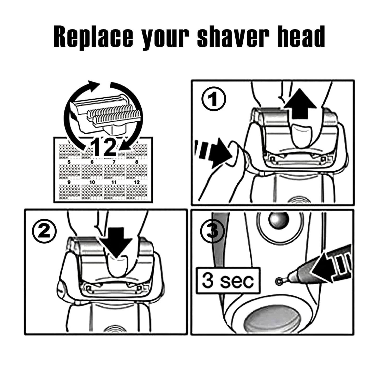 70S Series 7 Replacement Head for Braun Series 7 Foil Shaver Replacement Heads for Braun Series 7 Replacement Compatible with Series 7 Shavers 70s 720,750CC, 760CC,790CC,9565 Foil Shaver(2Pack )