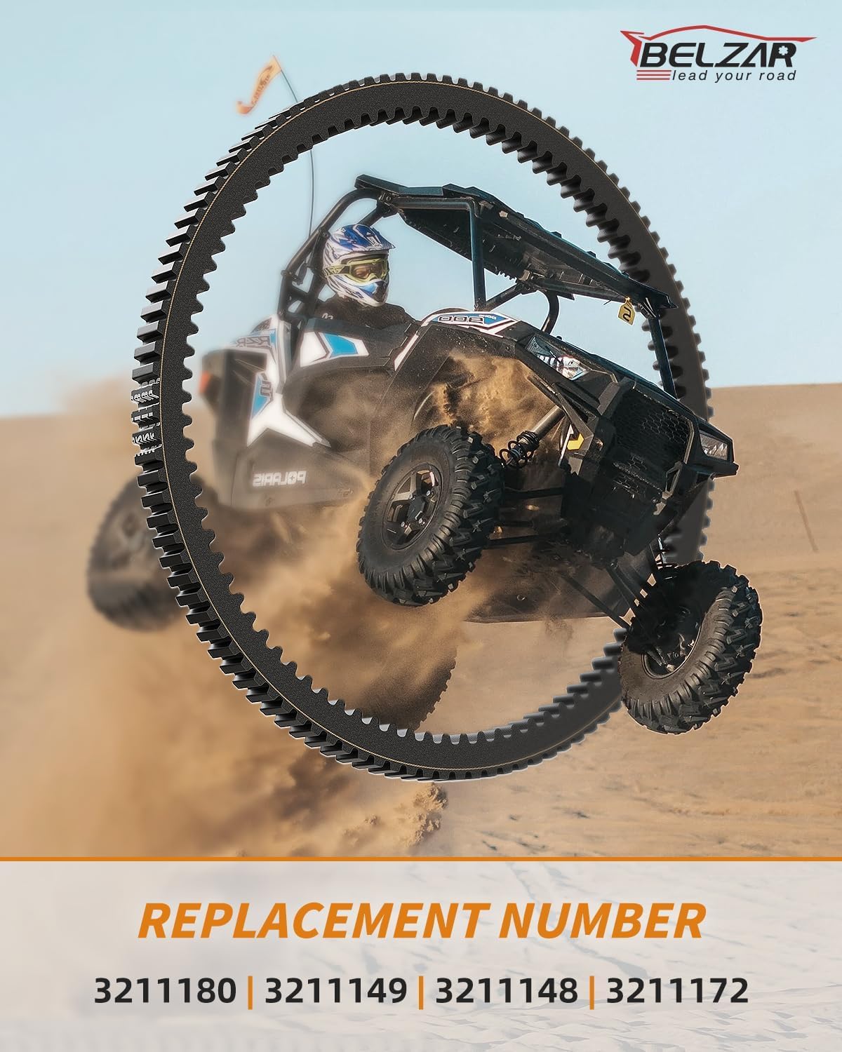 BELZAR 3211180 Heavy Duty Drive Belt Compatible with Polaris RZR XP 1000, 4 1000, 900, 4 900, Ranger XP 900, 4 900, 4 1000, General XP 1000, 4 1000, Replacement for 3211149, 3211148, 3211172