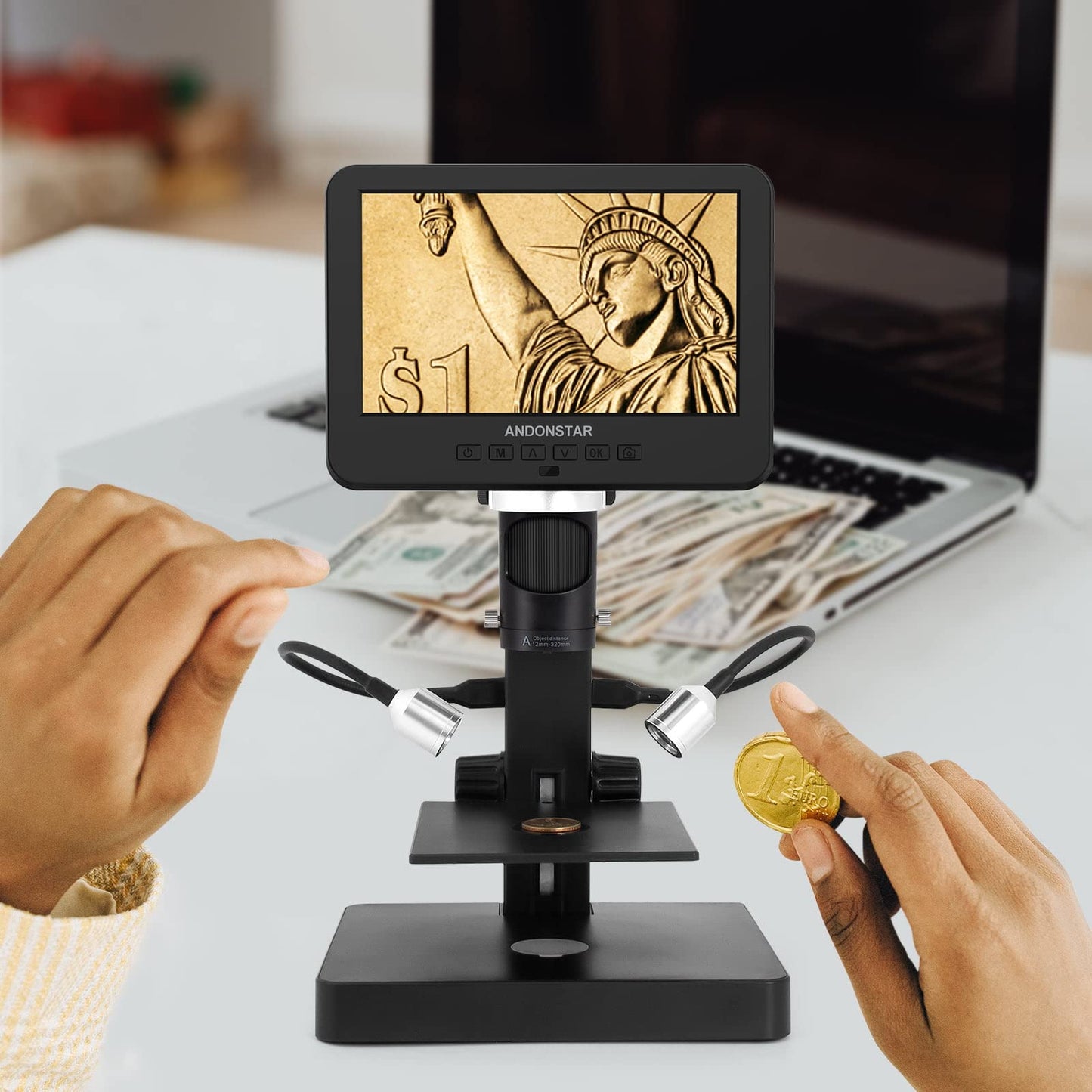 Andonstar AD246SP 4000X UHD 2160P HDMI Digital Microscope for Biological Microscope Kit,PCB Soldering Microscope for Phone Watch Repairing