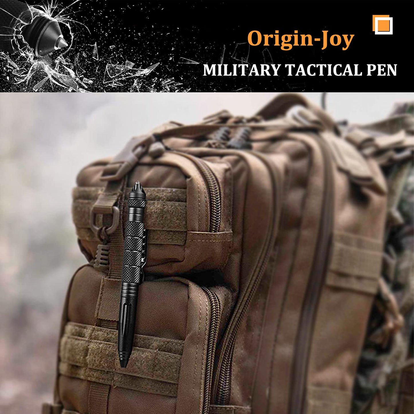 Origin-Joy 10 Pack Tungsten Steel Military Tactical Pen Set, Multifunctional EDC Self Defense Pen With 40 Ballpoint Refills (Individually Wrapped Per Pen)