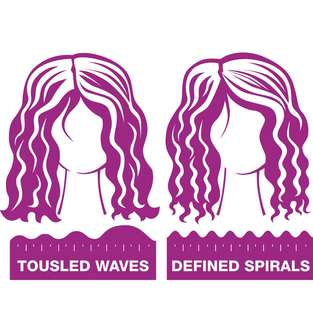 Bed Head Rock N Roller Clamp Free 2-in-1 Curling Wand | Round Barrel for Tousled Waves