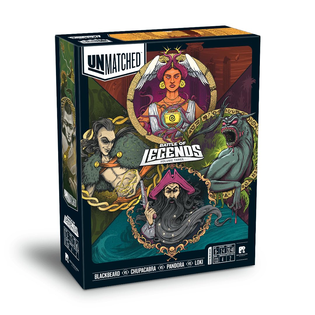 Restoration Games, Unmatched: Battle of Legends, Vol. 3 - for Ages 9 and Up, 2 to 4 Players