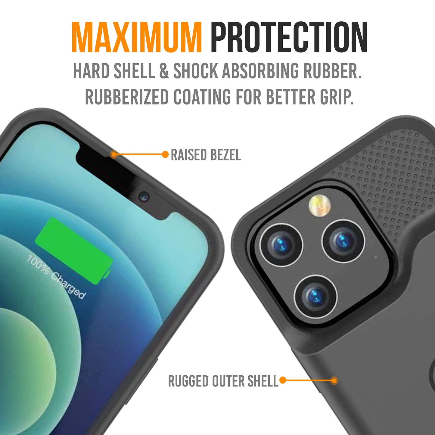 Alpatronix Battery Case for iPhone 14 Pro and iPhone 14 (6.1 inch), Strong Slim Portable Protective Extended Charging Cover with Wireless Charging, Apple Pay, CarPlay (BX14Pro) – Black