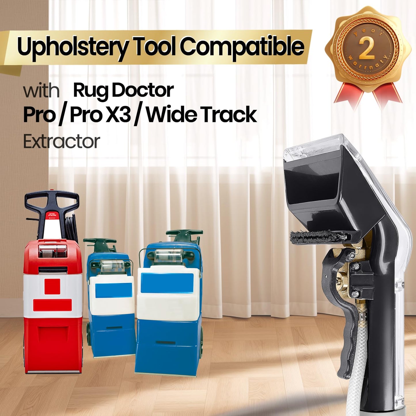 Upholstery Attachment Compatible with Rug Doctor Mighty Pro,X3,Wide Track Carpet Cleaner,Upgrade Metal Trigger,12ft Hose,Clean Carpet,Stair, Mattresse,Remove Dirt and Odor,2-Year Warranty