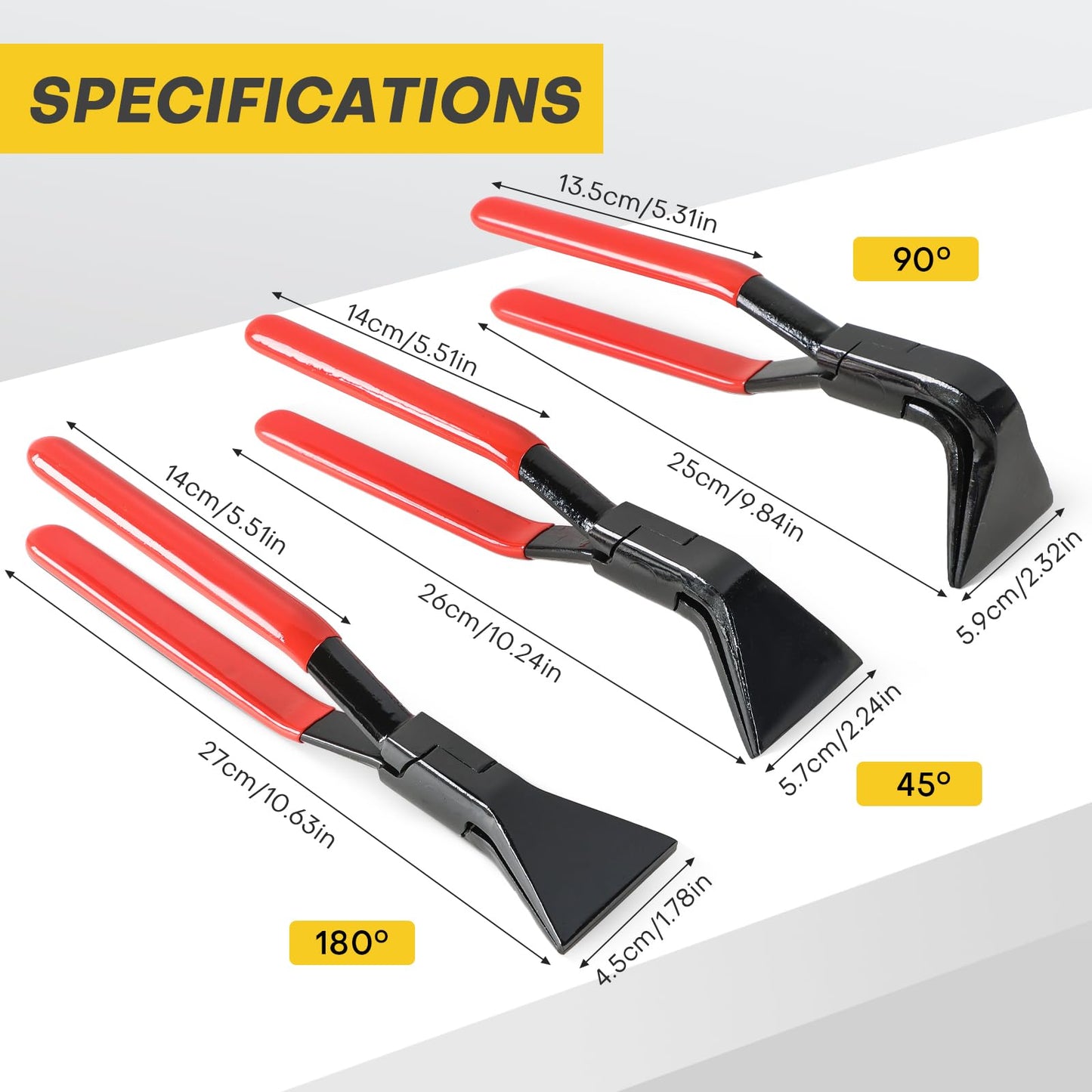 Acymner 3PCS Sheet Metal Bending Pliers Set | Hand Seamers for Roofers, Plumbers, and Metal Processing Straight, 45° & 90° Metal Bender Tools
