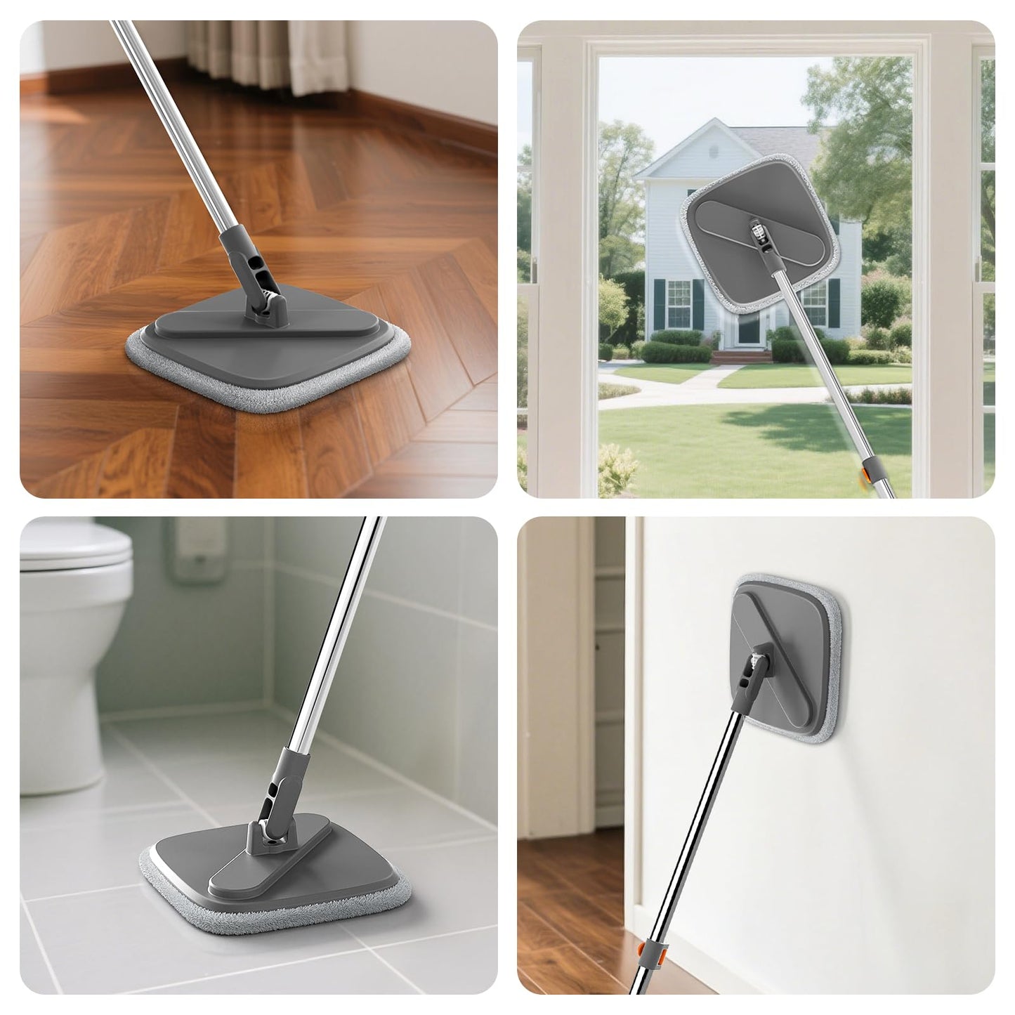 Mop and Bucket, Spin Mop with Separate Dirty Water System, Deep-Cleaning Mops for Floors, Versatile Mops for Walls