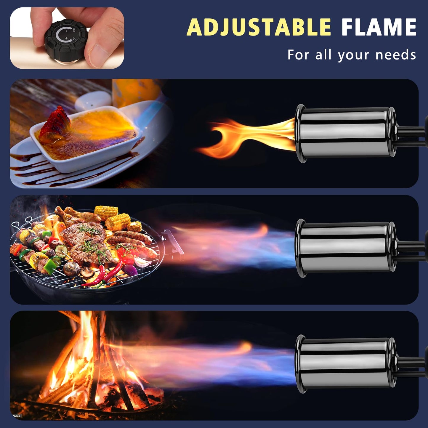ARTFLAMM Powerful Propane Torch Gun, Flamethrower with Turbo Mode, Charcoal Torch Lighter with Safety Lock, Kitchen Blow Torch for Cooking, BBQ, Searing Steak, Grill(Tank Not Included)