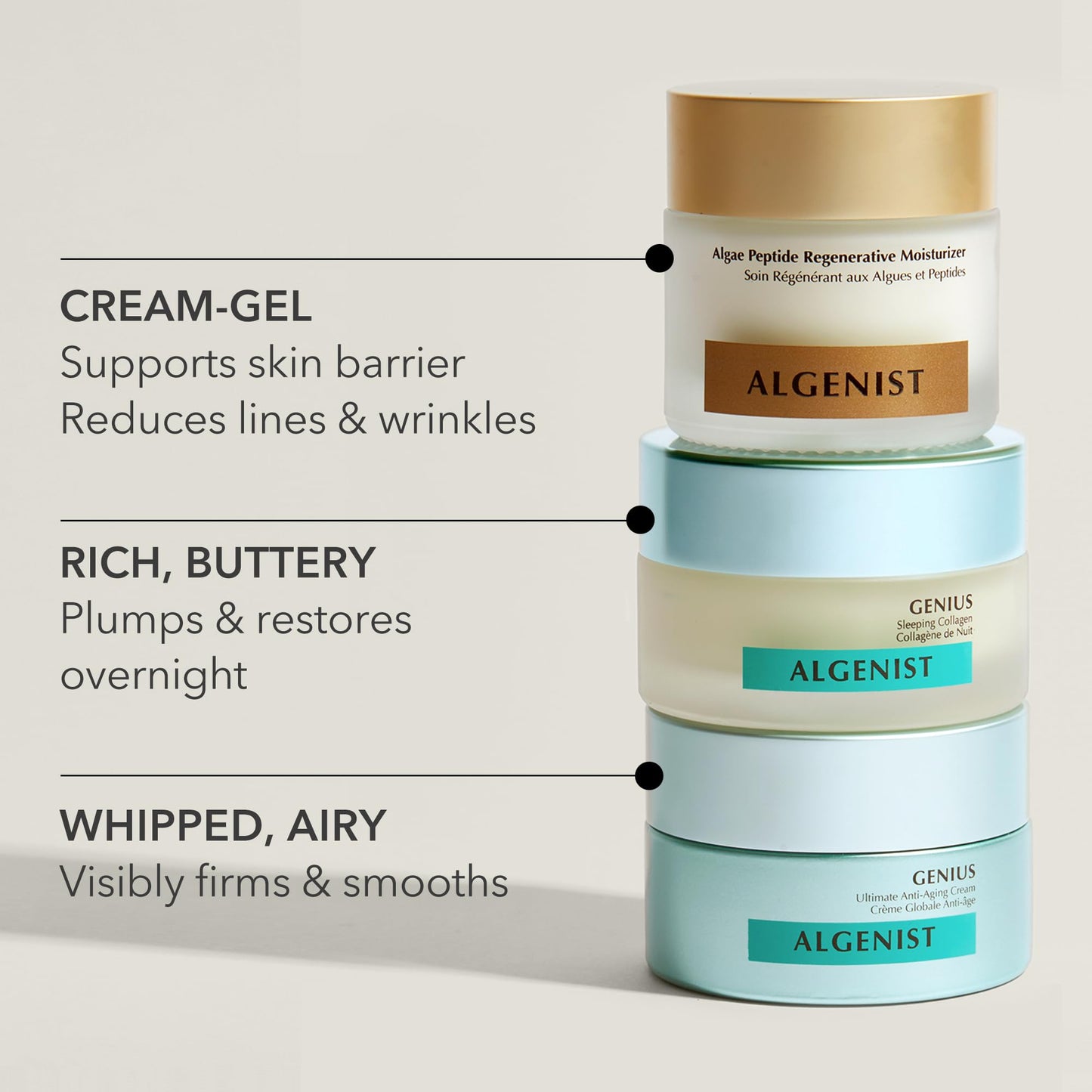 Algenist GENIUS Ultimate Anti-Aging Cream, Travel Size - Vegan Firming & Smoothing Moisturizer with Alguronic Acid & Microalgae Oil - Non-Comedogenic & Hypoallergenic Skincare (15ml / 0.5oz)