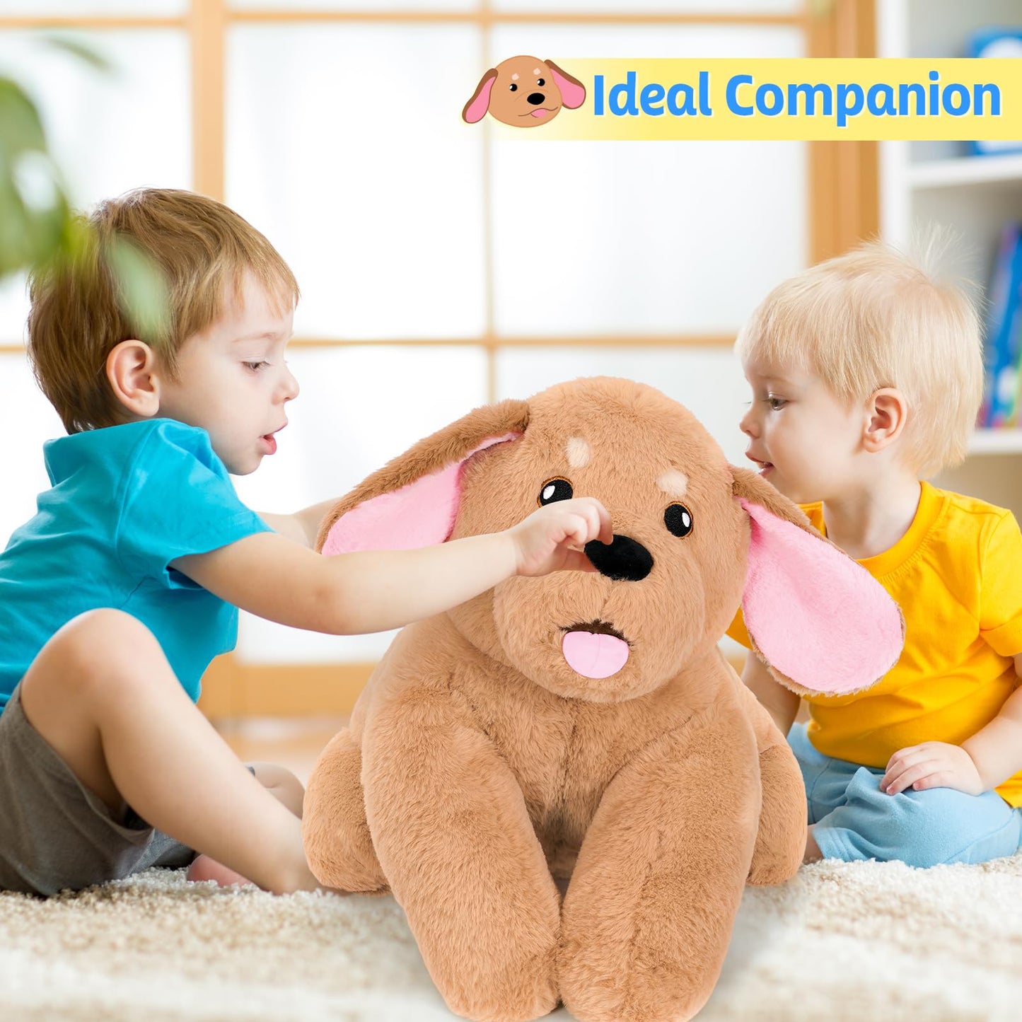 PEACH CAT 25.6 inch 5 lbs Golden Retriever Dog Weighted Stuffed Animals Large Weighted Plush Soft Puppy Plushies Toys Gifts for Kids Adults