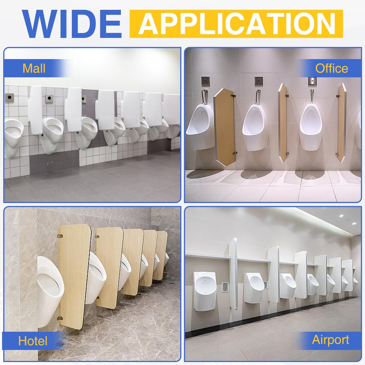 48 PACK Urinal Screen Deodorizer with 100 Gloves-3D Wave Anti-Splash Odor Protection Urinal Cakes for Men Toilets,Four Scents Urinal Mats