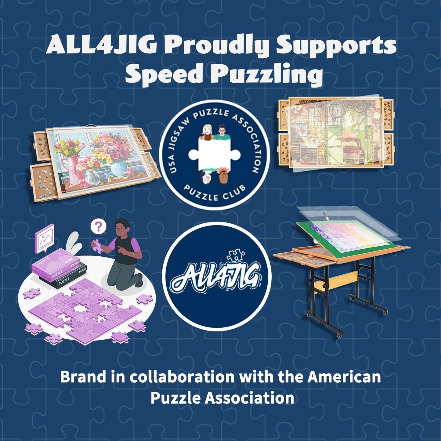 ALL4JIG Extra Large Puzzle Storage Folder Keeper for Jigsaw Enthusiasts - Space-Saving Organizer, Holds 20 Puzzles, 31.1x25.59x2.56 inches, HD Film Pockets Birthday Gifts for Mom & Grandma