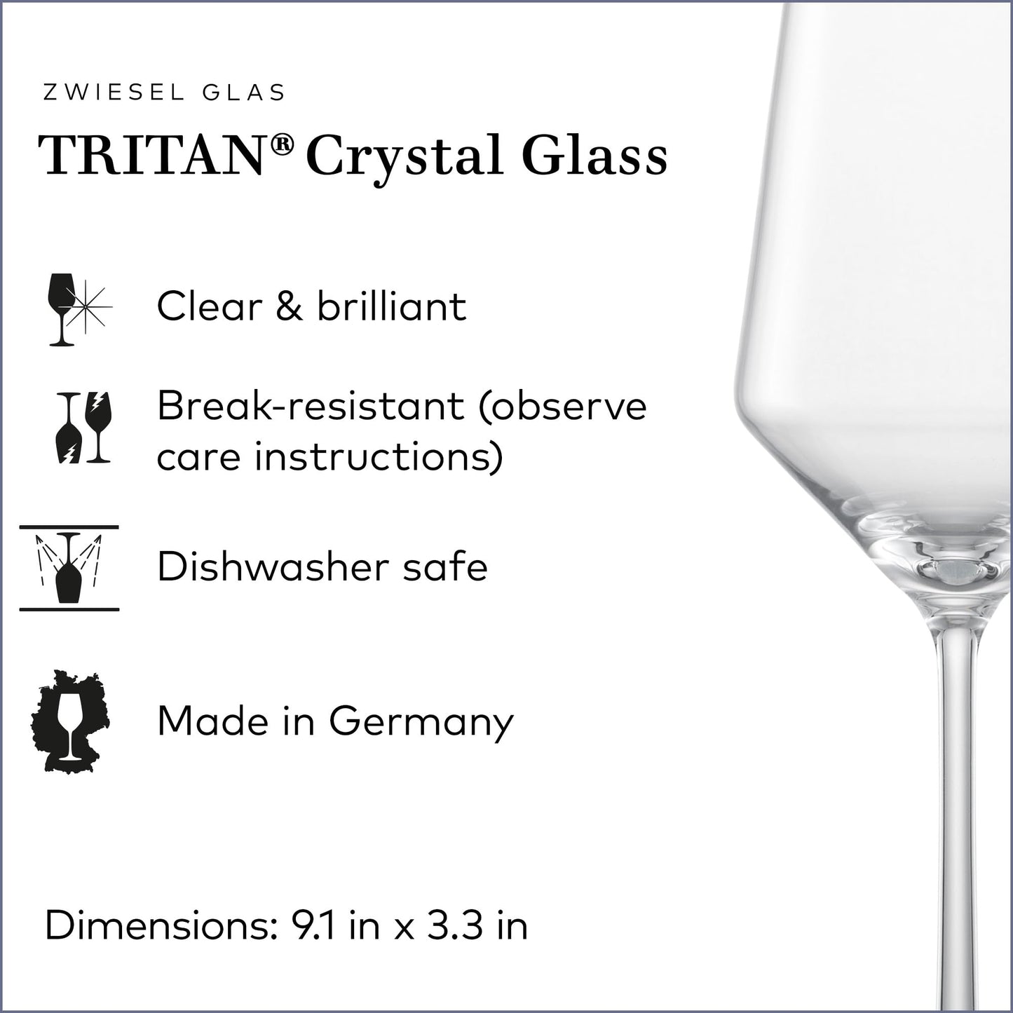 ZWIESEL GLAS Pure Saugivnon Blanc White Wine Glass (Set of 4), Graceful Wine Glasses for White Wine, Dishwasher-Safe Tritan Crystal Glasses, Made in Germany (14 Ounce)
