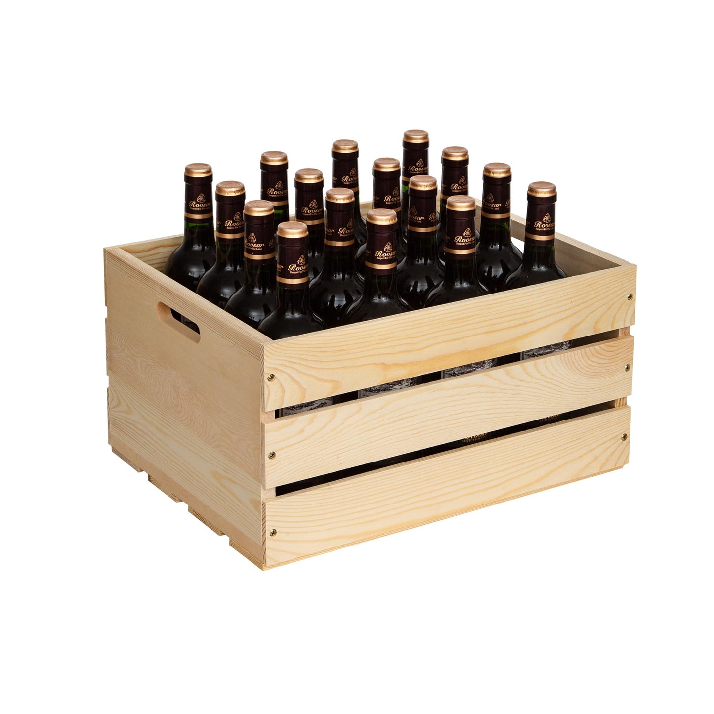 FORBRADS 3 Pieces Large Pine Wood Crates For Storage, Unfinished Natural Wooden Crates, 17" x 13" x 8.9" Each, Holds Up to 50 Pounds