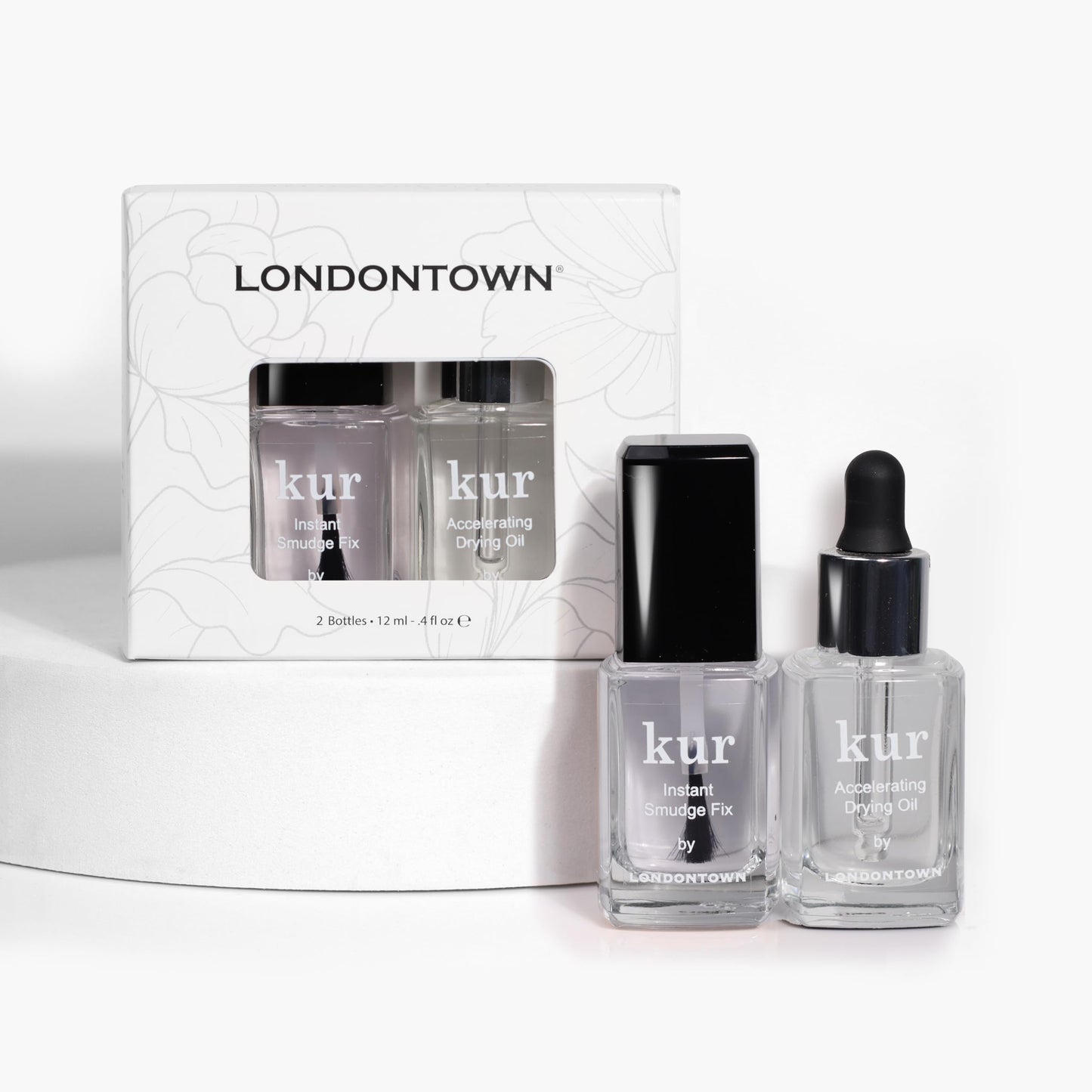 LONDONTOWN S.O.S. Salon Staples Set - Instant Smudge Fix, Accelerating Drying Oil, Smoothes and Fixes Manicures Ultra Fast Drying Set .40fl oz Each