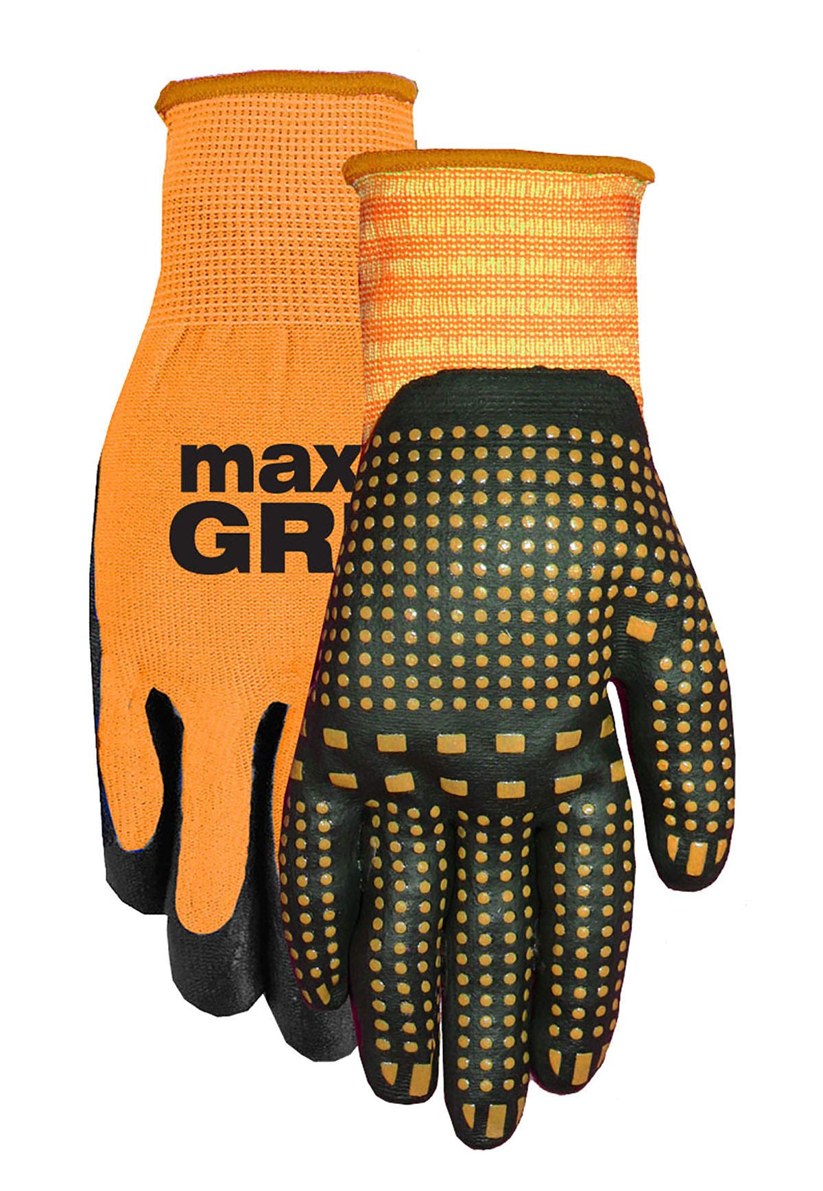 MidWest Gloves and Gear 94P12-LX-AZ-12 Max Gripping Glove, 12 Pair Pack, Orange