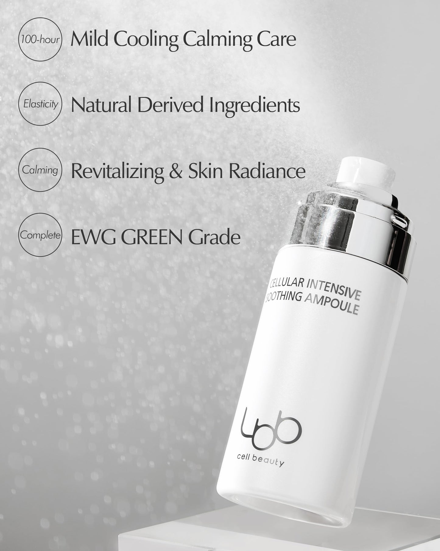 LBB Cellular Intensive Soothing Ampoule - Vegan Moisture Glow Calming Face Spray Serum - Skin Balancing, Radiance, Moisturizing - Tangerine Cellular Red Ginseng, Prebiotics 2.03 fl.oz.