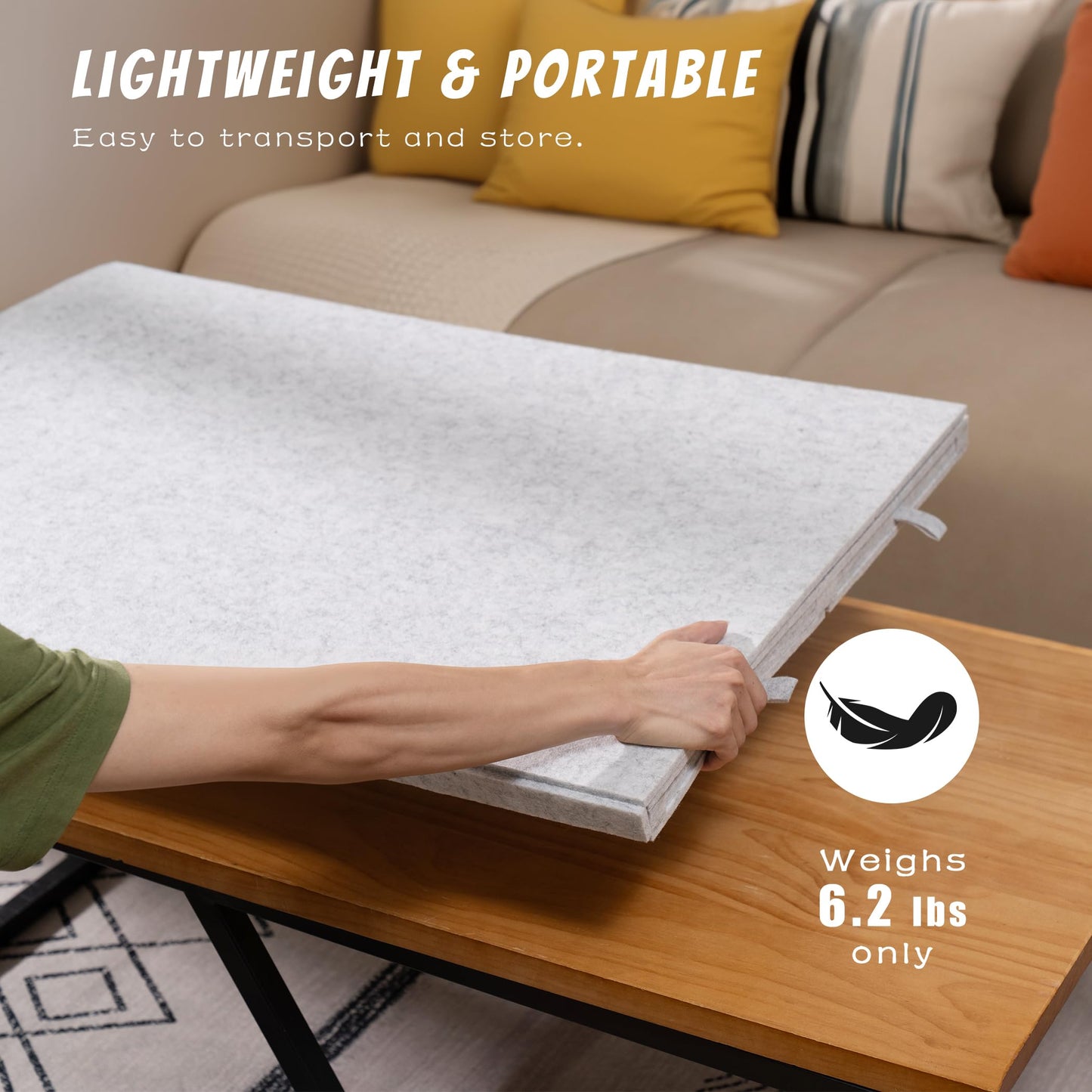 Lavievert 1500 Piece Tilting Puzzle Board with 2-in-1 Designed Stand & Cover, Lightweight Felt Mat Plateau with 6 Colored Drawers, Portable Jigsaw Puzzle Table with Storage for Adults – Light Gray