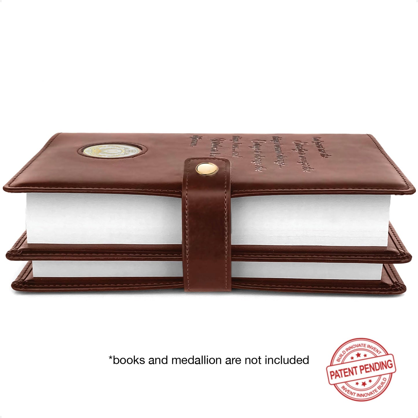 GALILEO® Double AA Big Book Cover & 12 Steps & 12 Traditions | Perfect Gift | Alcoholics Anonymous (Snap Button Closing/Brown)