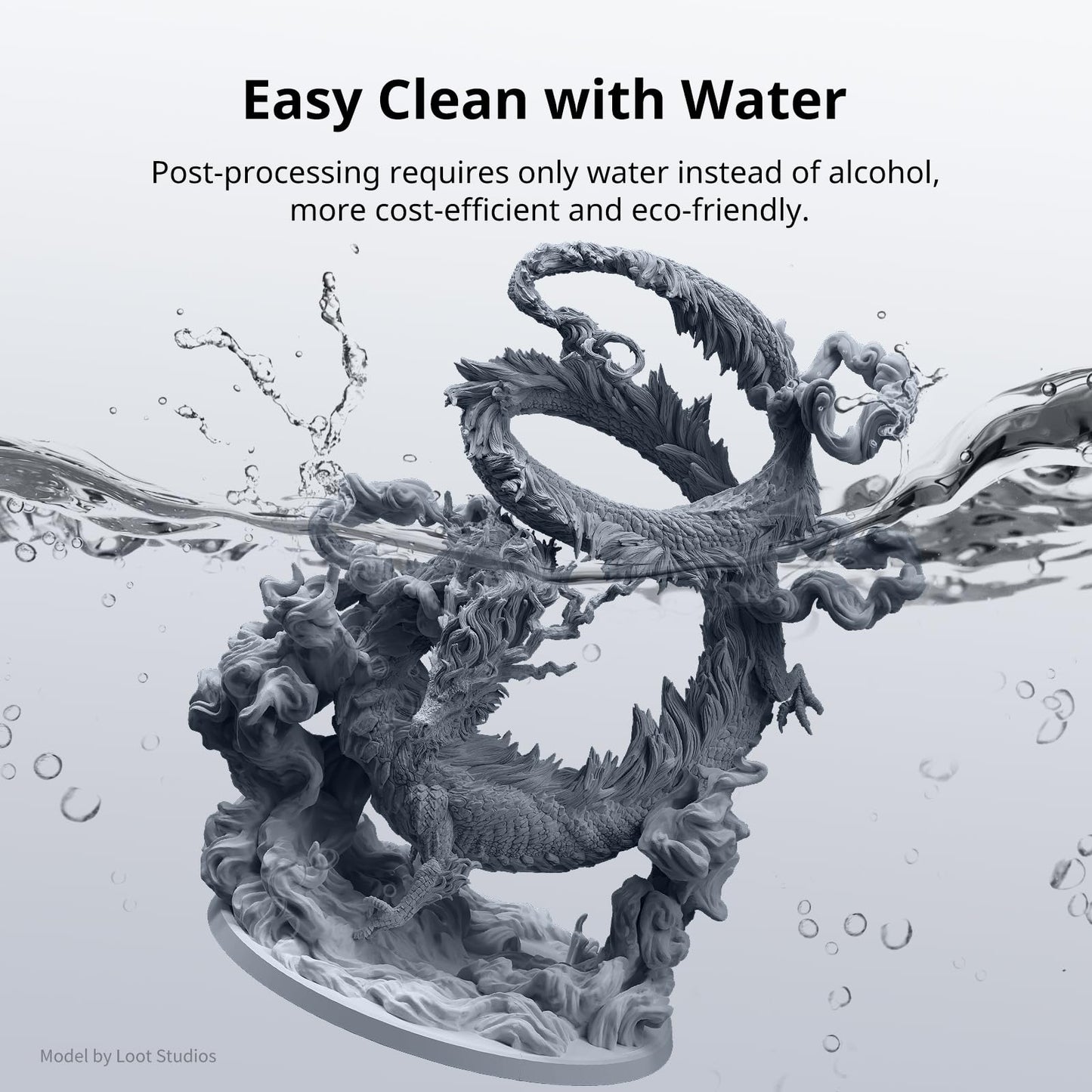 ANYCUBIC Water Washable 3D Printer Resin 2.0, 405nm High Precision 3D Resin, Low Shrinkage Photopolymer Resin for 4K/8K/12K Capable LCD DLP Resin 3D Printer (Grey + Grey, 2000g)